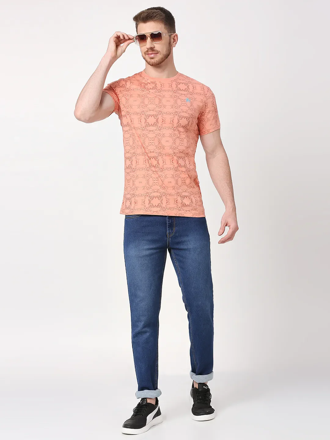 Coral Regular Fit Round Neck Men's T-Shirt by Being Human Clothing - Image 6