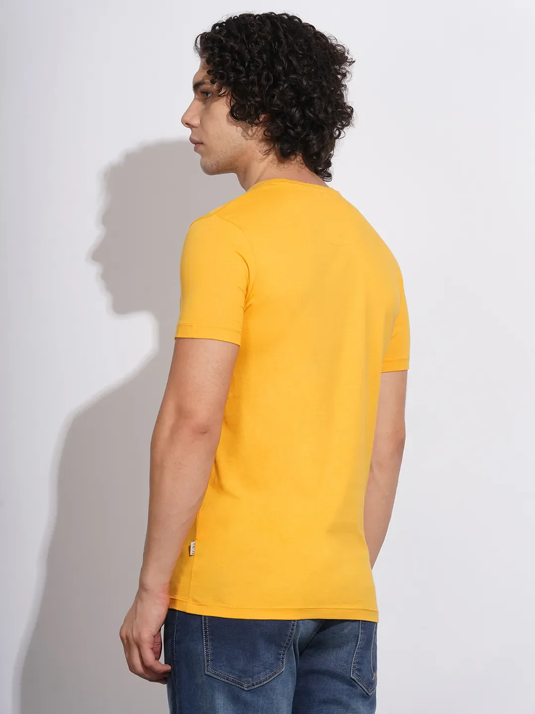 Yellow Regular Fit Men's Short Sleeves T-Shirt by Being Human Clothing - Image 3