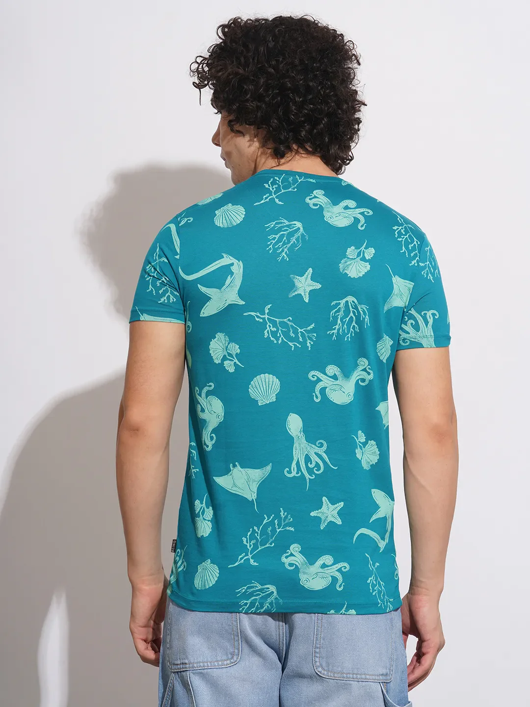 Blue Regular Fit Men's Short Sleeves T-Shirt by Being Human Clothing - Image 3
