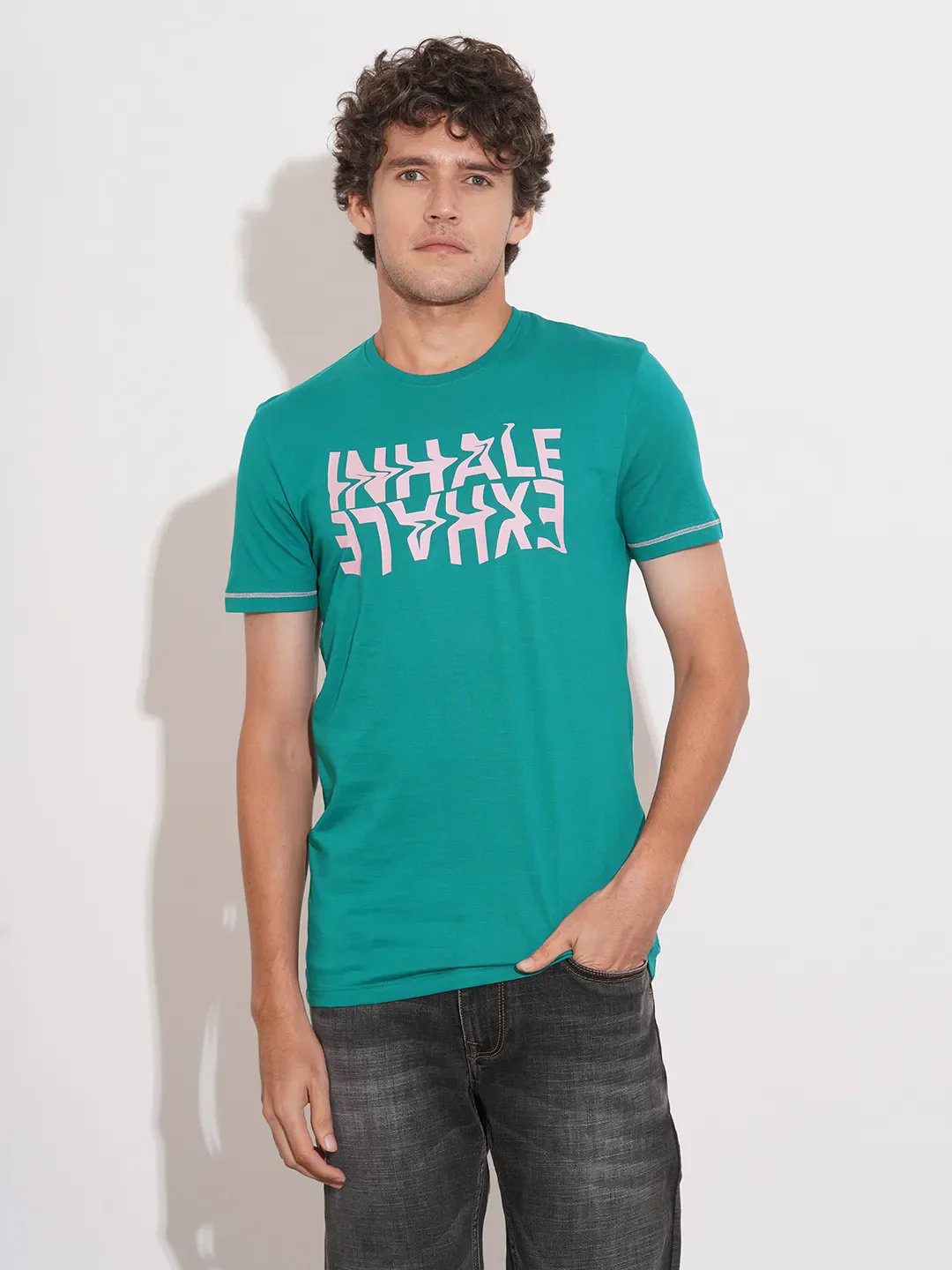 Blue Regular Fit Men's Short Sleeves T-Shirt by Being Human Clothing