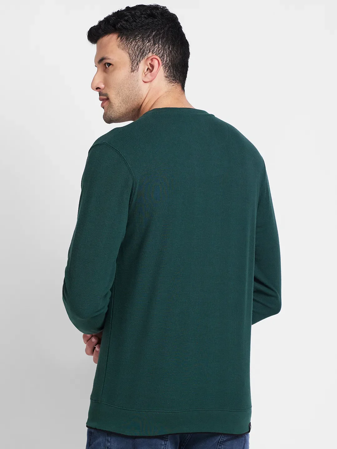 Blue Regular Fit Men's Long Sleeves T-Shirt by Being Human Clothing - Image 3