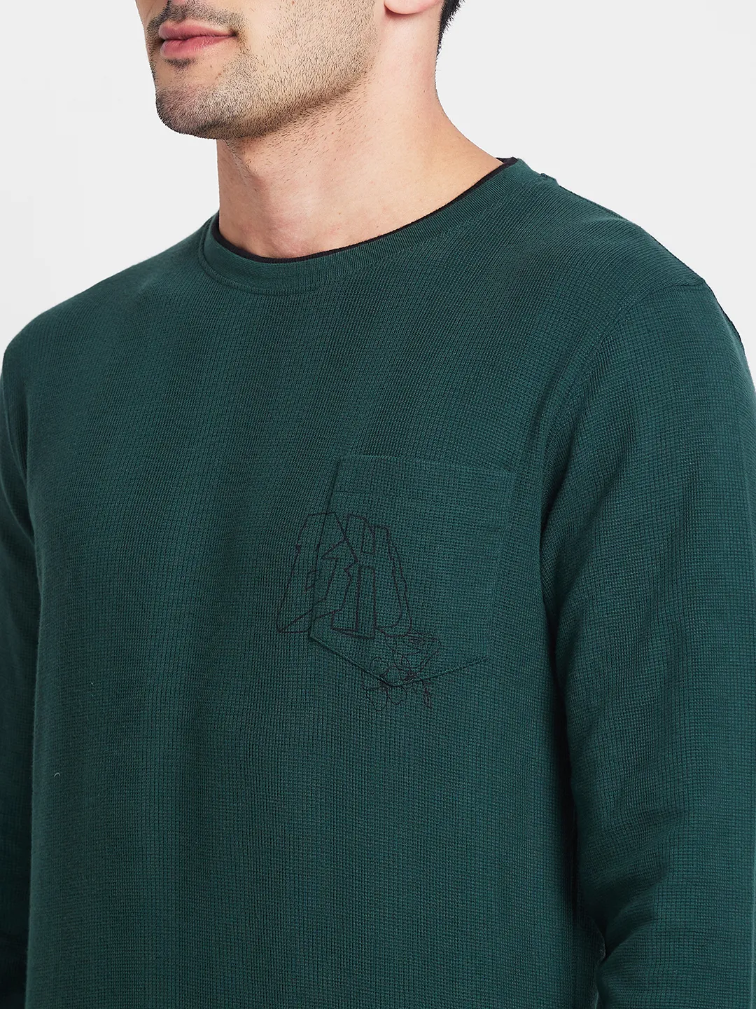Blue Regular Fit Men's Long Sleeves T-Shirt by Being Human Clothing - Image 5