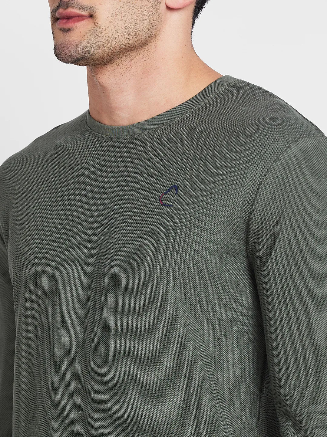 Green Regular Fit Men's Long Sleeves T-Shirt by Being Human Clothing - Image 5