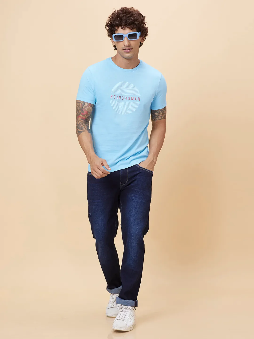 Green Regular Fit Men's Short Sleeves T-Shirt by Being Human Clothing - Image 6
