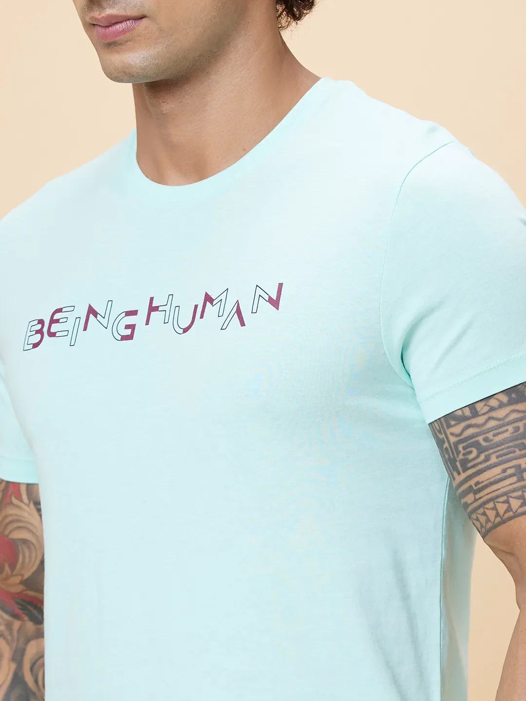 Green Regular Fit Men's Short Sleeves T-Shirt by Being Human Clothing - Image 5