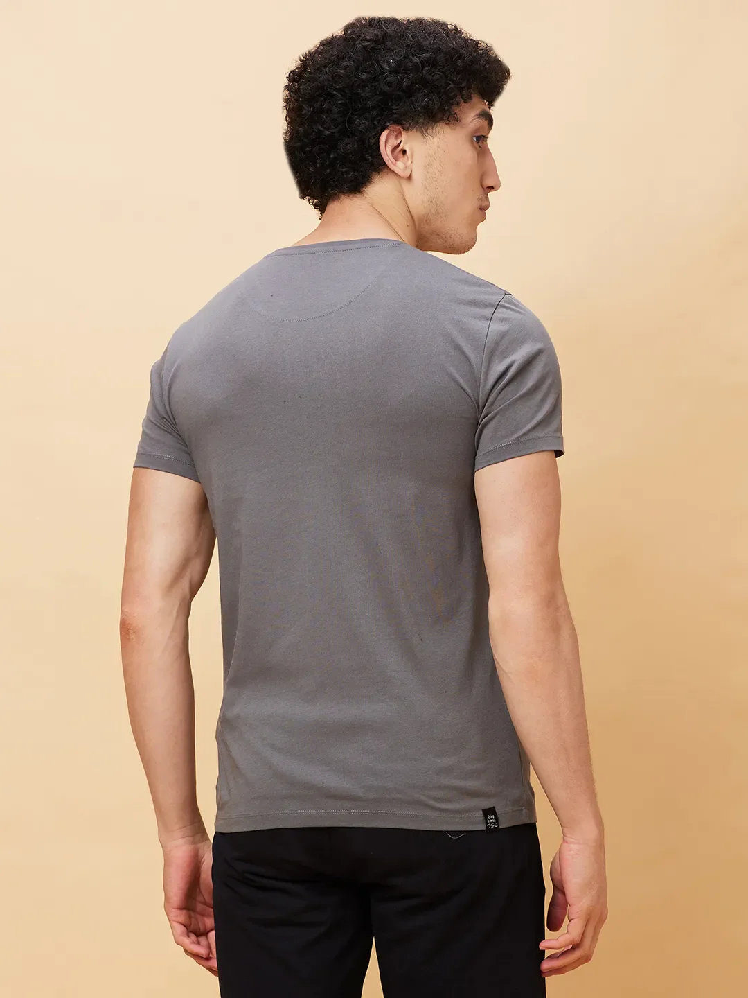 Grey Regular Fit Men's Short Sleeves T-Shirt by Being Human Clothing - Image 3