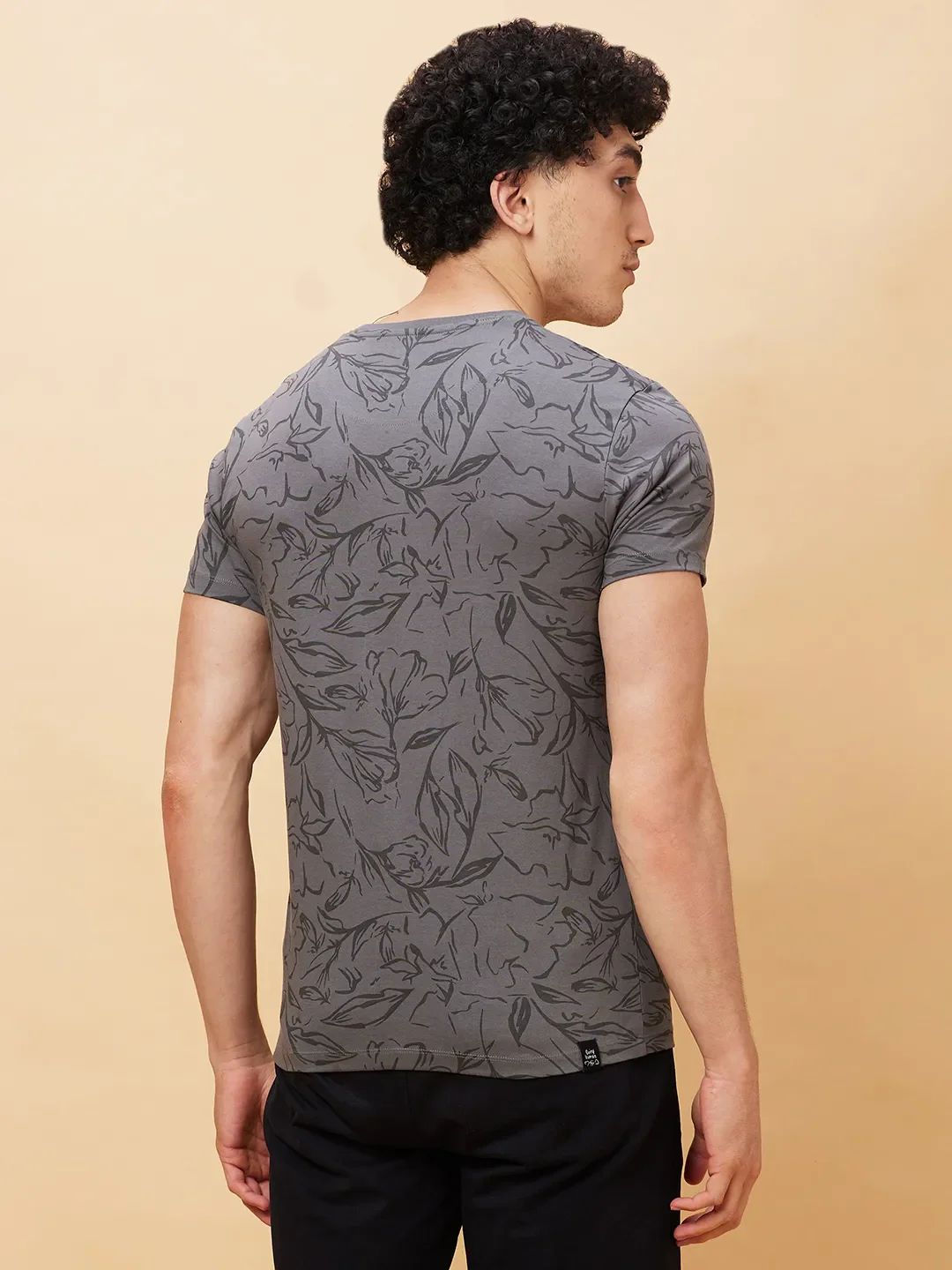 Grey Regular Fit Men's Short Sleeves T-Shirt by Being Human Clothing - Image 3