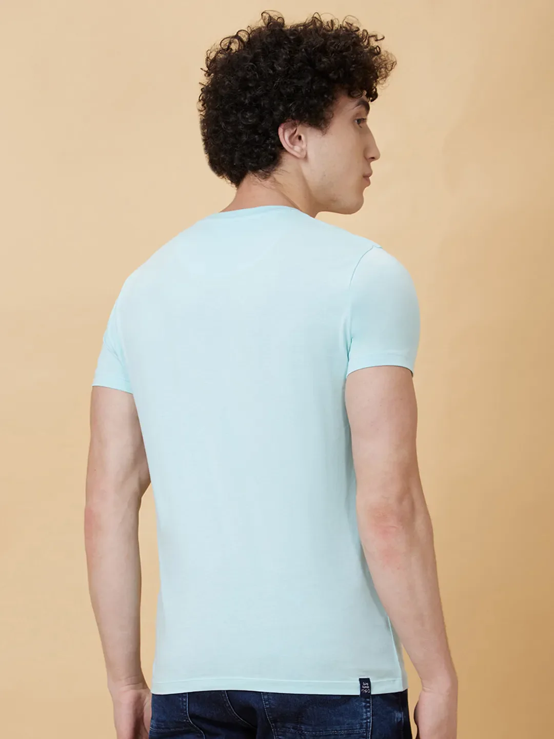 Light Blue Regular Fit Men's Short Sleeves T-Shirt by Being Human Clothing - Image 2