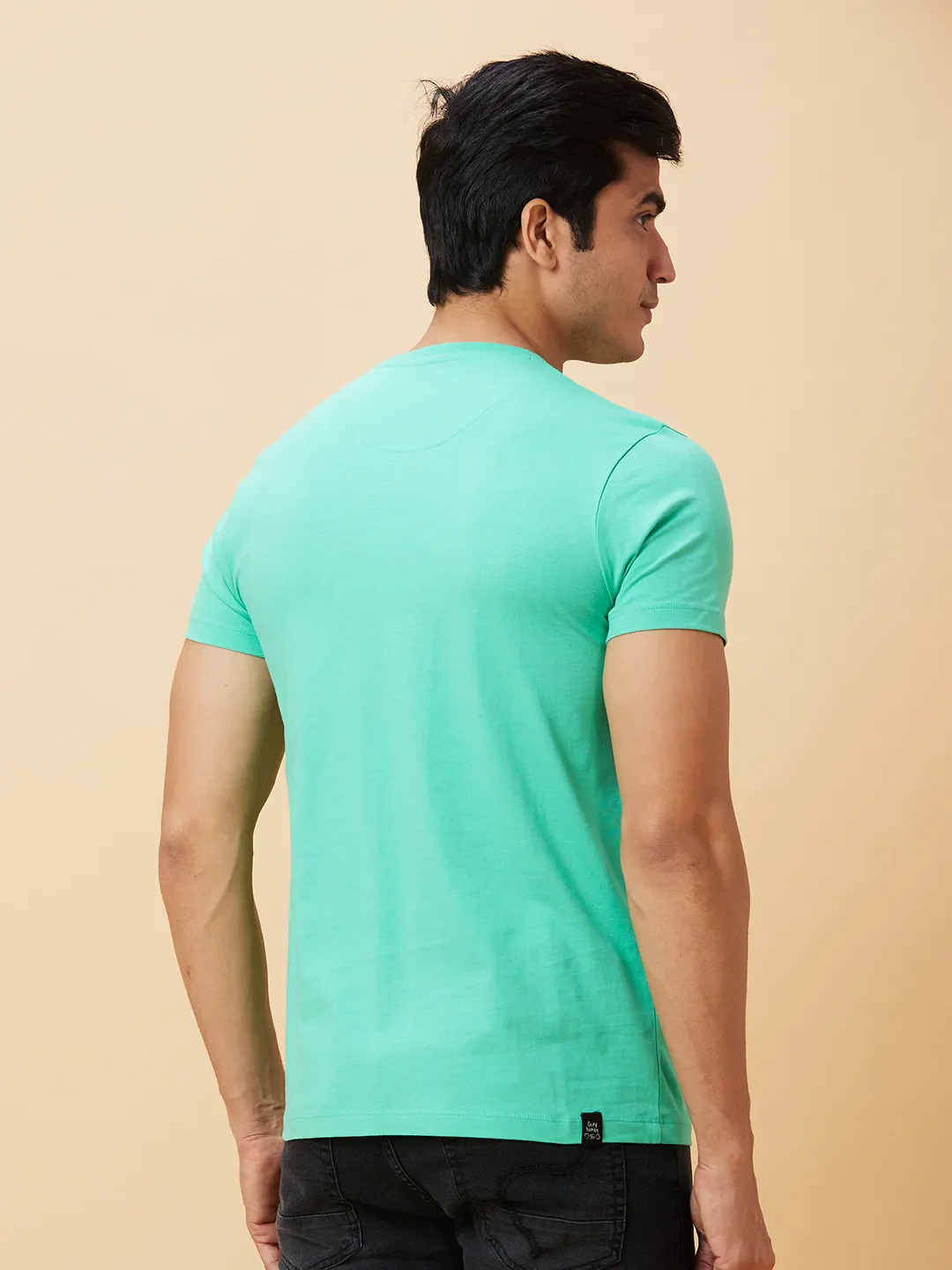 Green Regular Fit Men's Short Sleeves T-Shirt by Being Human Clothing - Image 2
