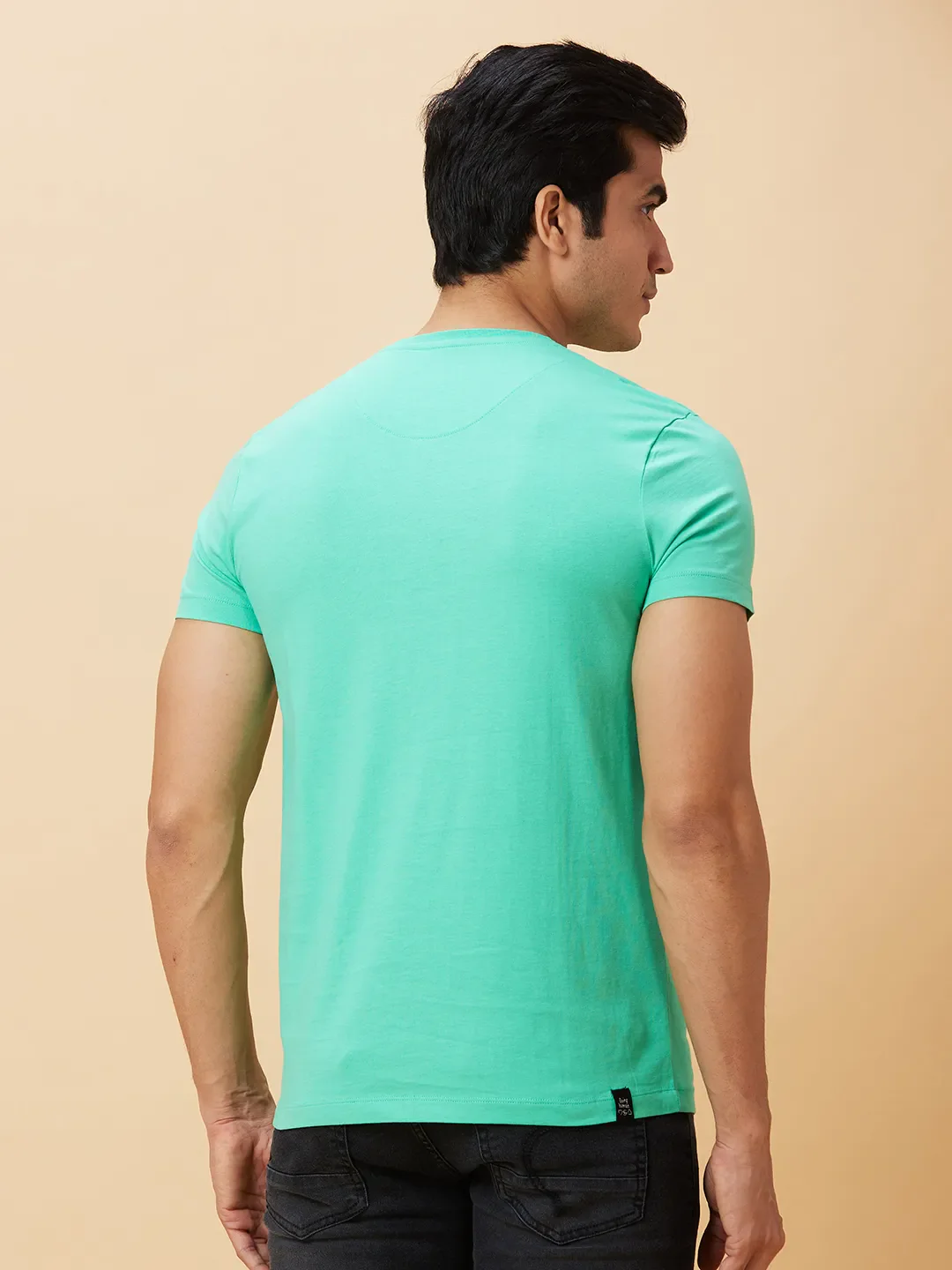 Green Regular Fit Men's Short Sleeves T-Shirt by Being Human Clothing - Image 2