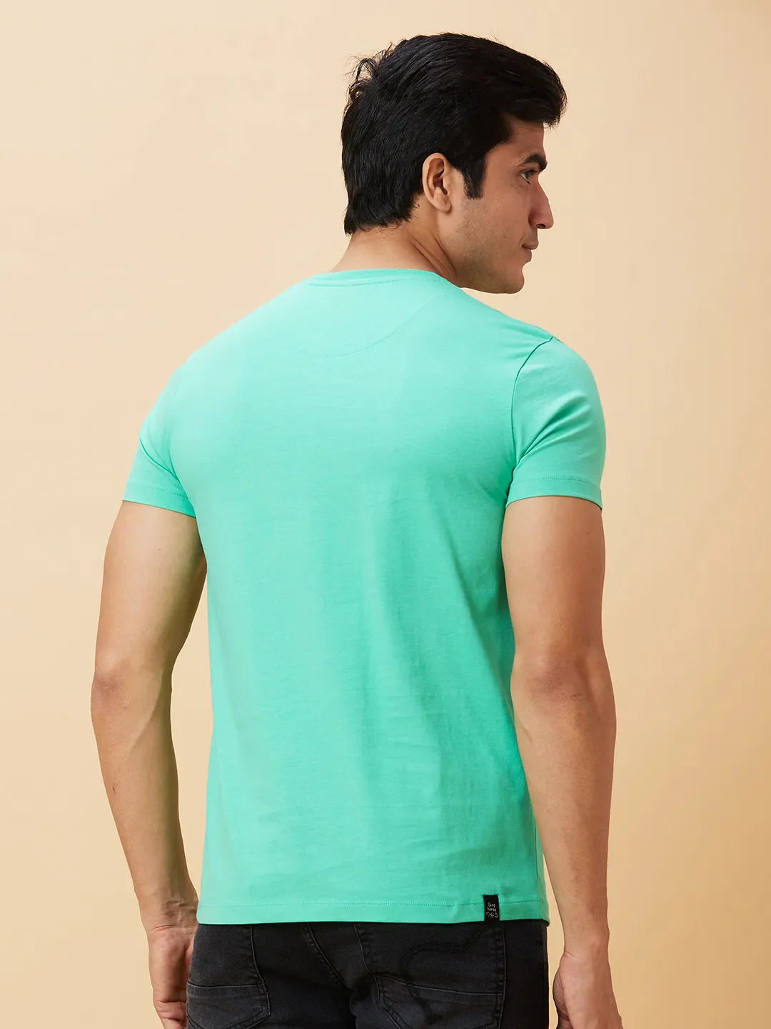 Green Regular Fit Men's Short Sleeves T-Shirt by Being Human Clothing - Image 2