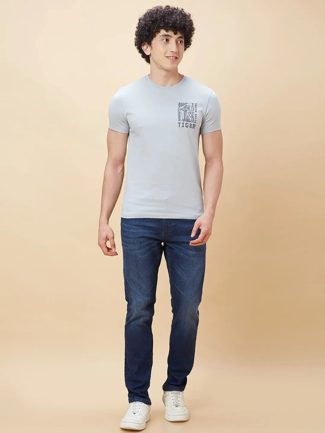 Grey Regular Fit Men's Short Sleeves T-Shirt by Being Human Clothing - Image 2