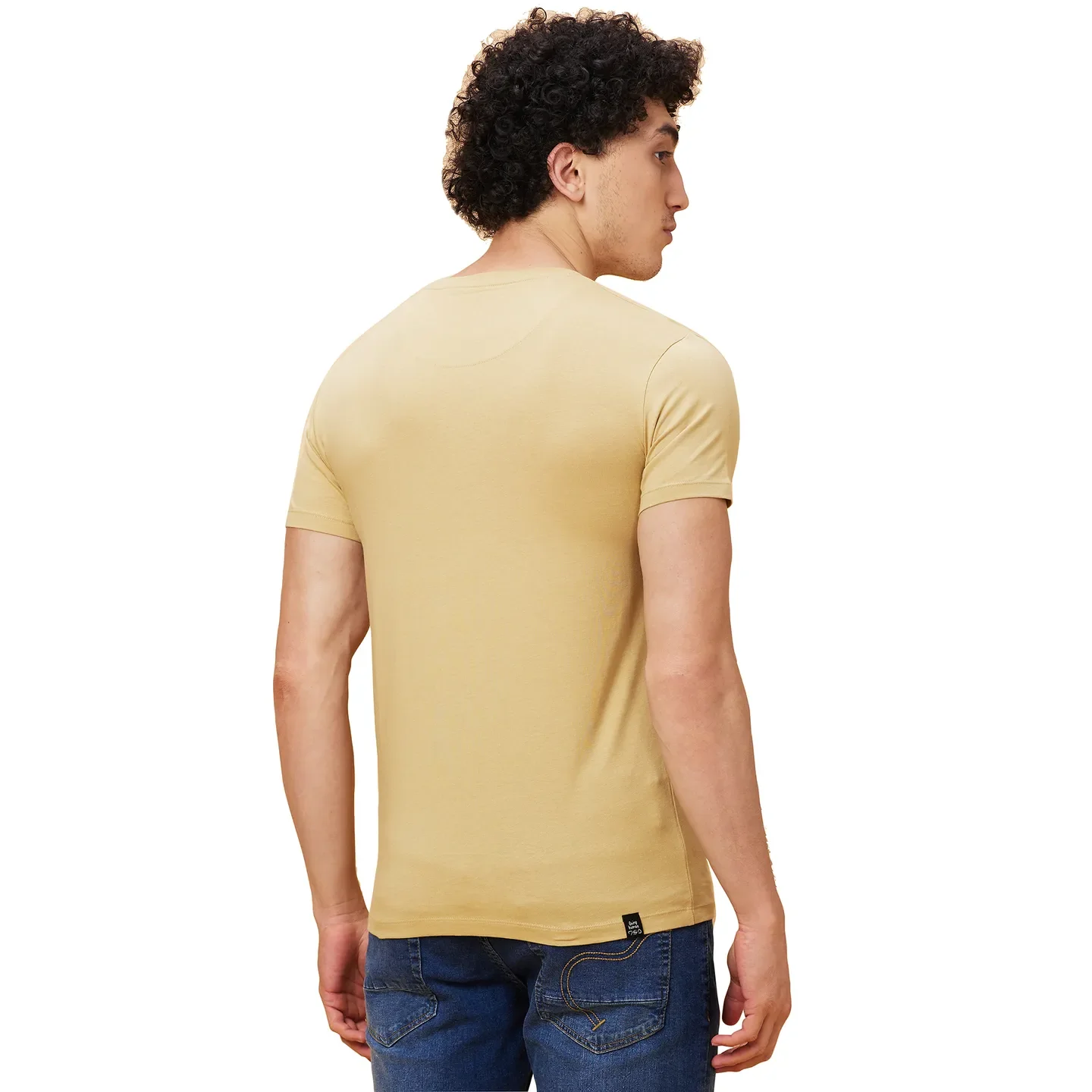 Khaki Regular Fit Men's Short Sleeves T-Shirt by Being Human Clothing - Image 4