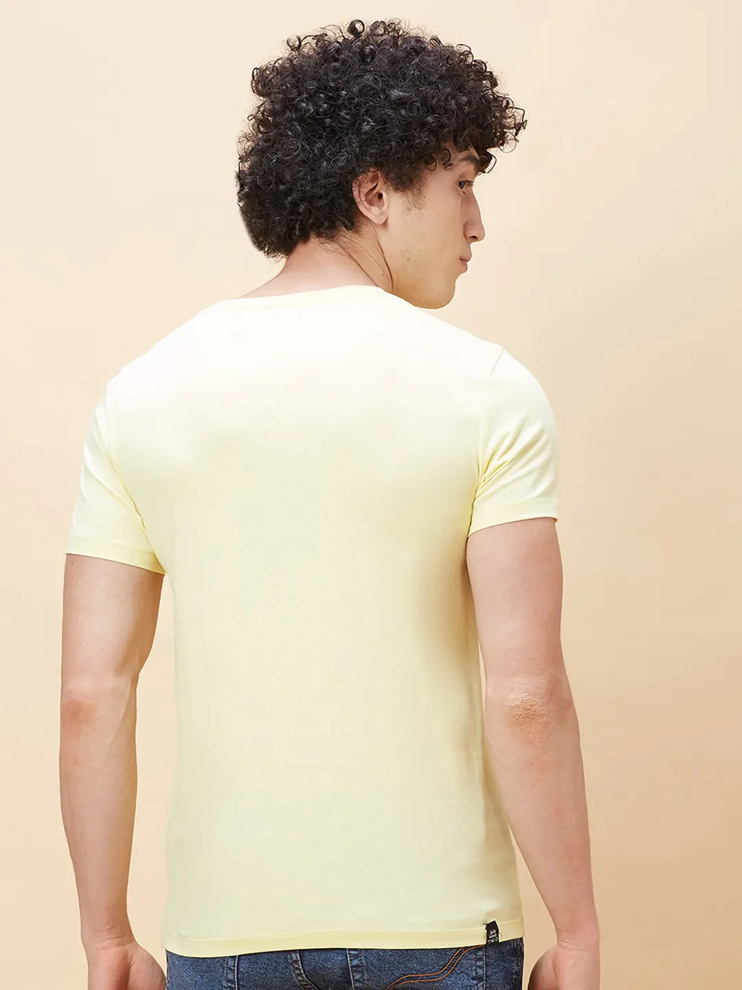 Yellow Regular Fit Men's Short Sleeves T-Shirt by Being Human Clothing - Image 3