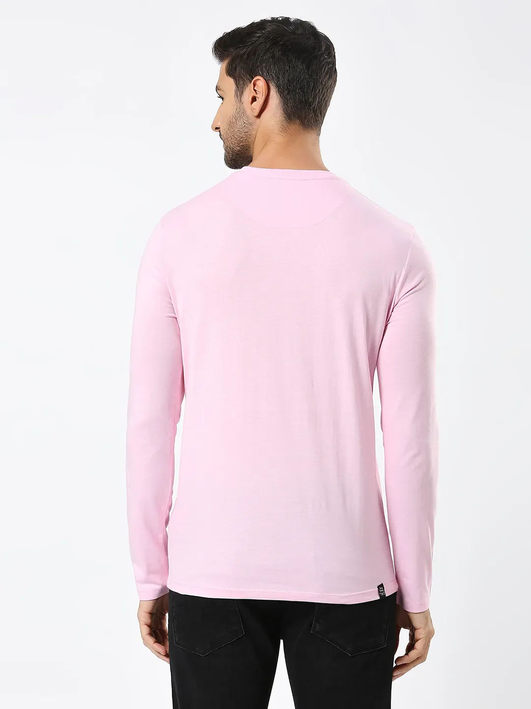 Pink Regular Fit Men's Long Sleeves T-Shirt by Being Human Clothing - Image 3