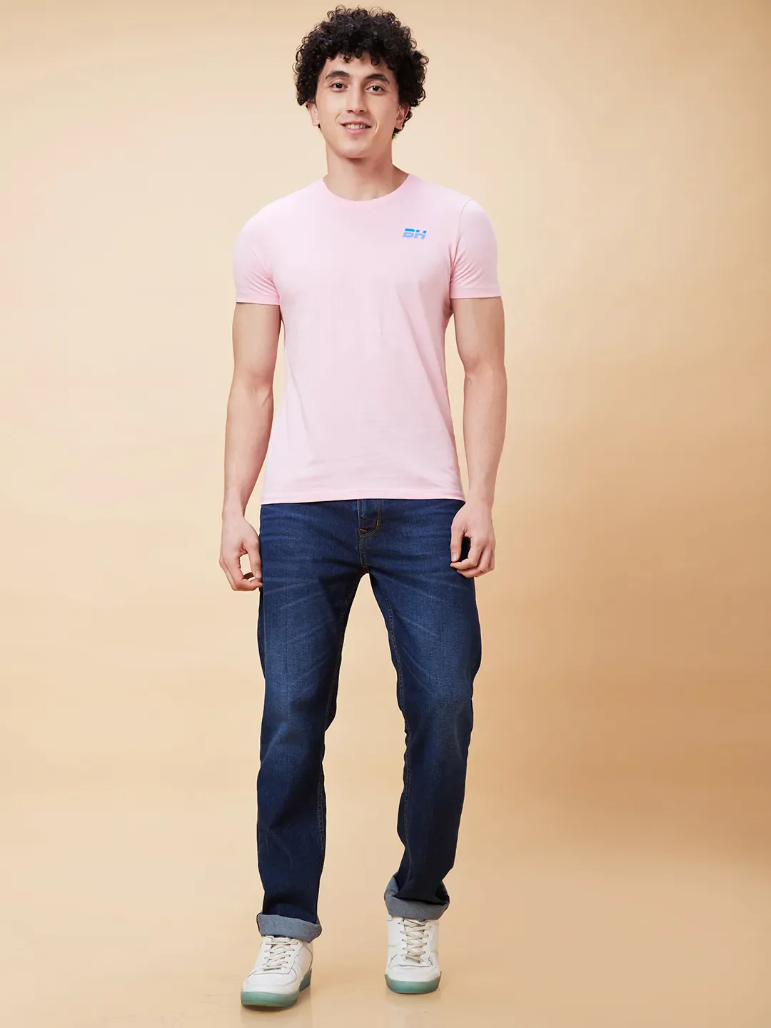 Pink Regular Fit Men's Short Sleeves T-Shirt by Being Human Clothing - Image 2