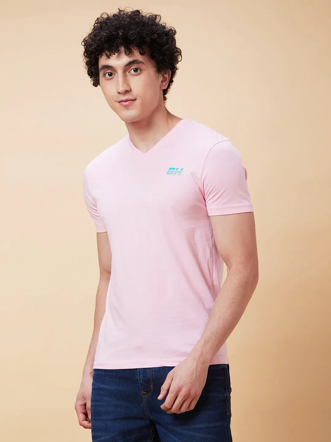 Pink Regular Fit Men's Short Sleeves T-Shirt by Being Human Clothing - Image 3