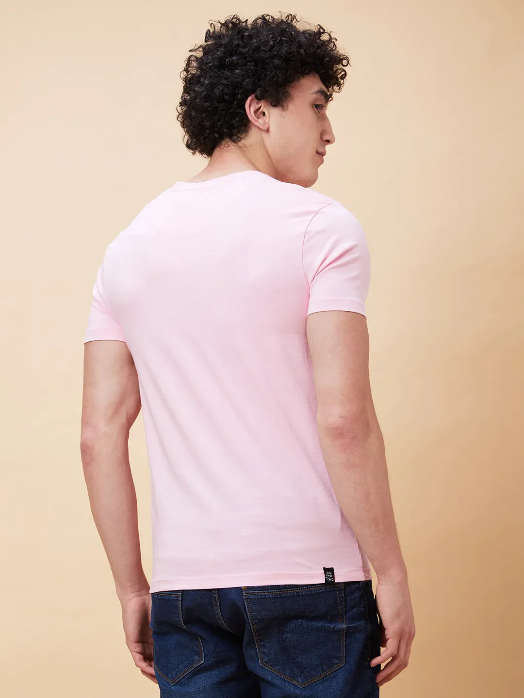 Pink Regular Fit Men's Short Sleeves T-Shirt by Being Human Clothing - Image 4