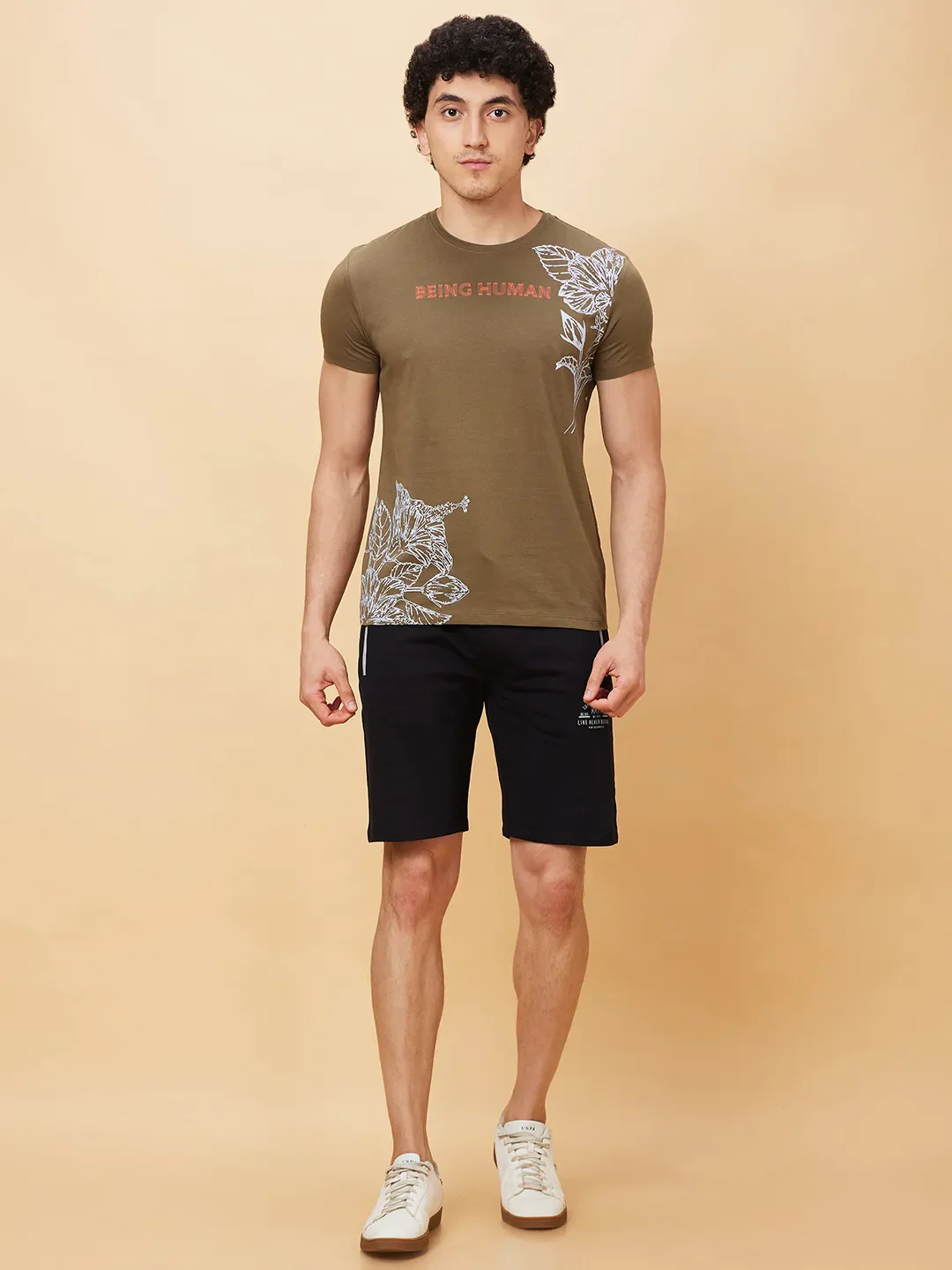 Green Regular Fit Men's Short Sleeves T-Shirt by Being Human Clothing - Image 2