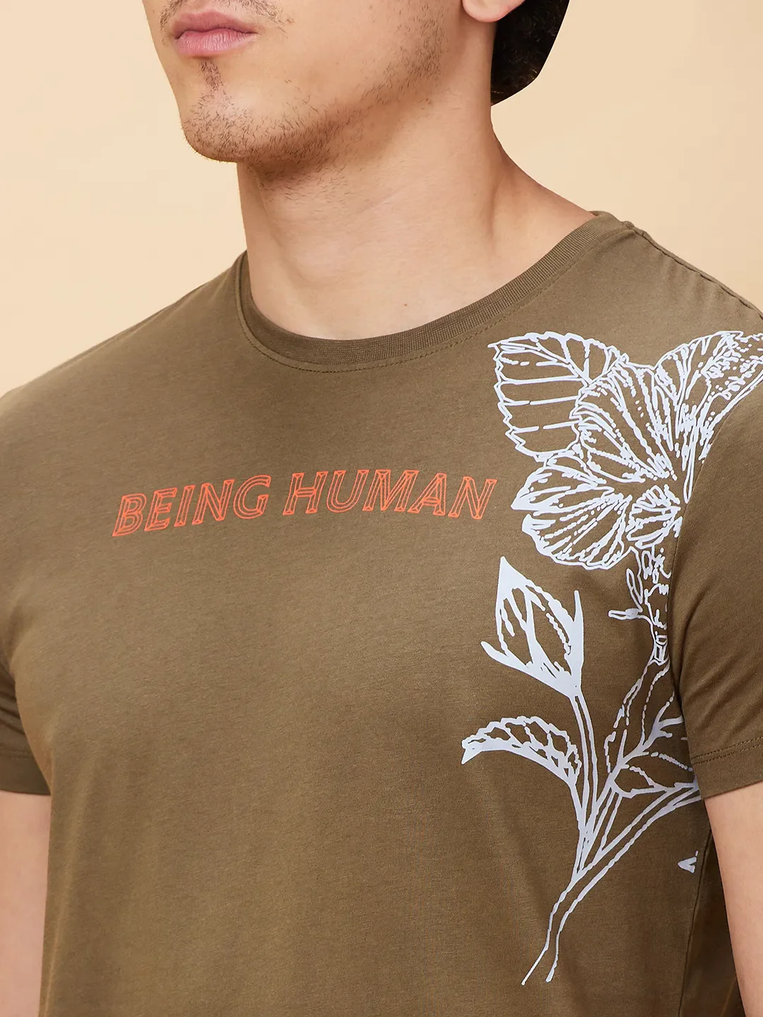 Green Regular Fit Men's Short Sleeves T-Shirt by Being Human Clothing - Image 5
