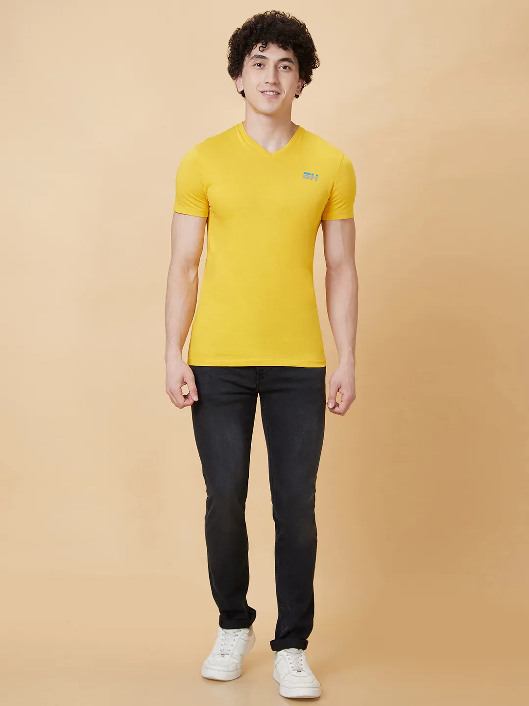 Yellow Regular Fit Men's Short Sleeves T-Shirt by Being Human Clothing