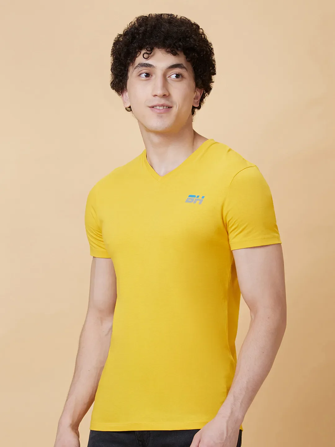 Yellow Regular Fit Men's Short Sleeves T-Shirt by Being Human Clothing - Image 3
