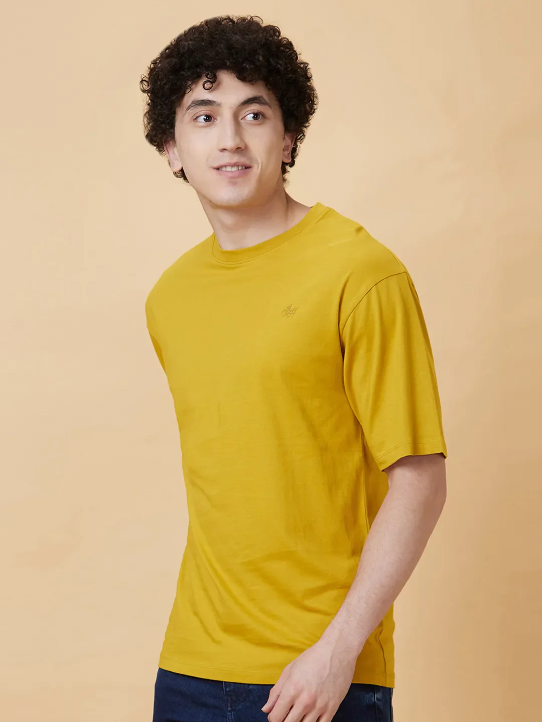 Yellow Regular Fit Men's Short Sleeves T-Shirt by Being Human Clothing - Image 3