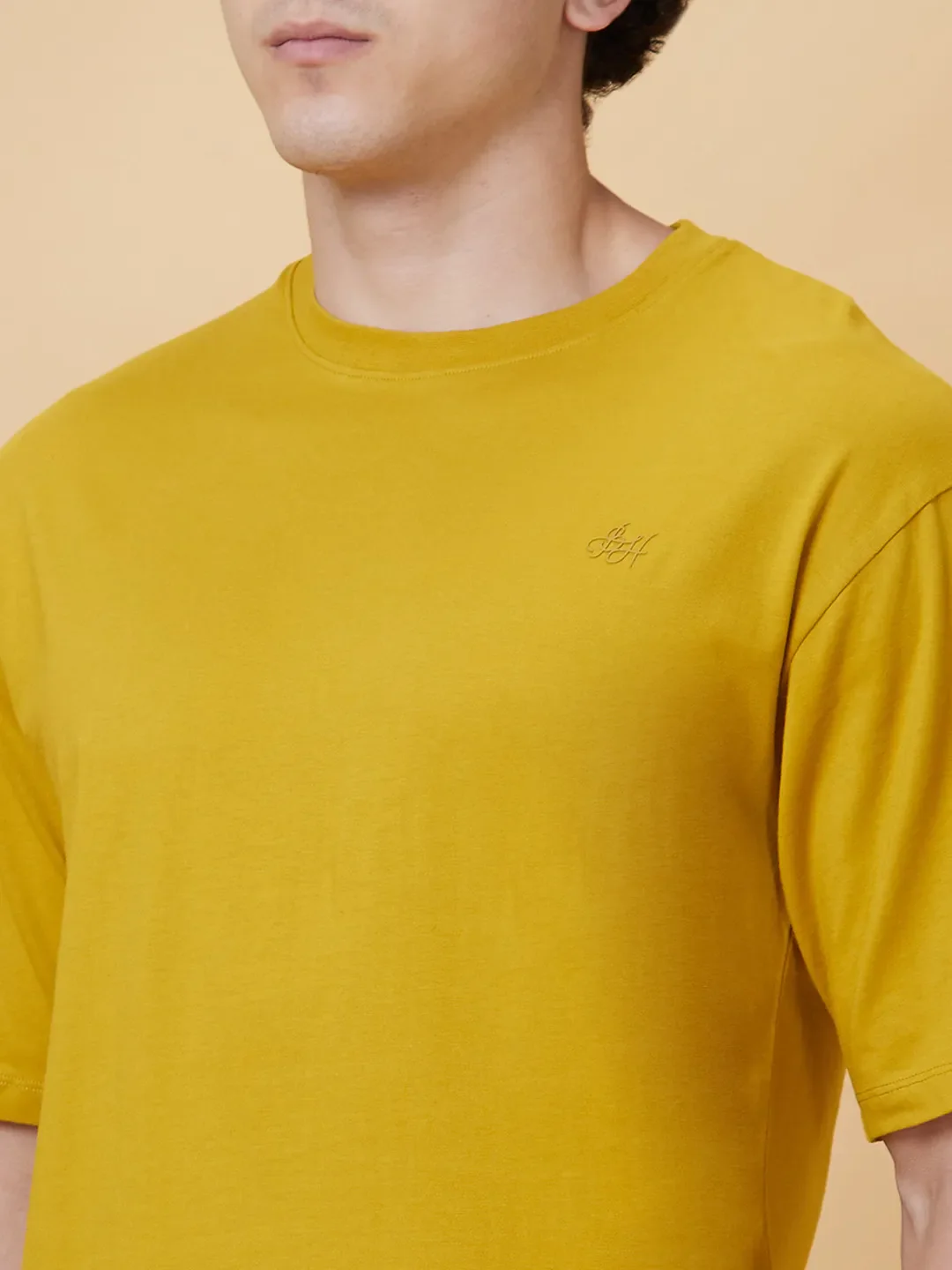 Yellow Regular Fit Men's Short Sleeves T-Shirt by Being Human Clothing - Image 4