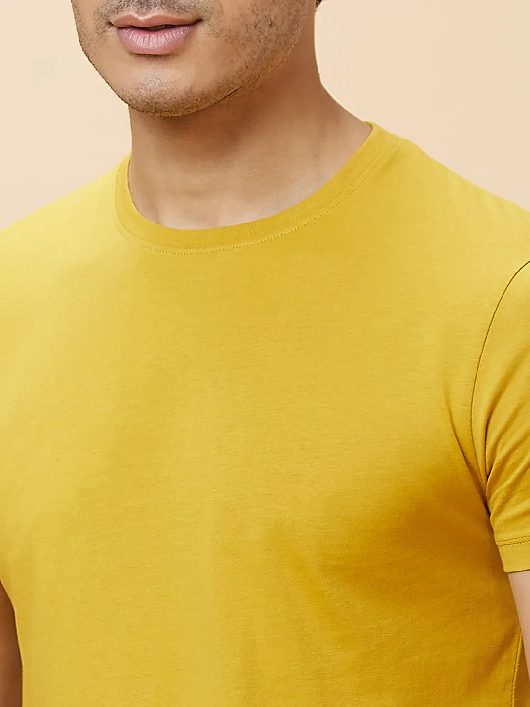 Yellow Regular Fit Men's Short Sleeves T-Shirt by Being Human Clothing - Image 5