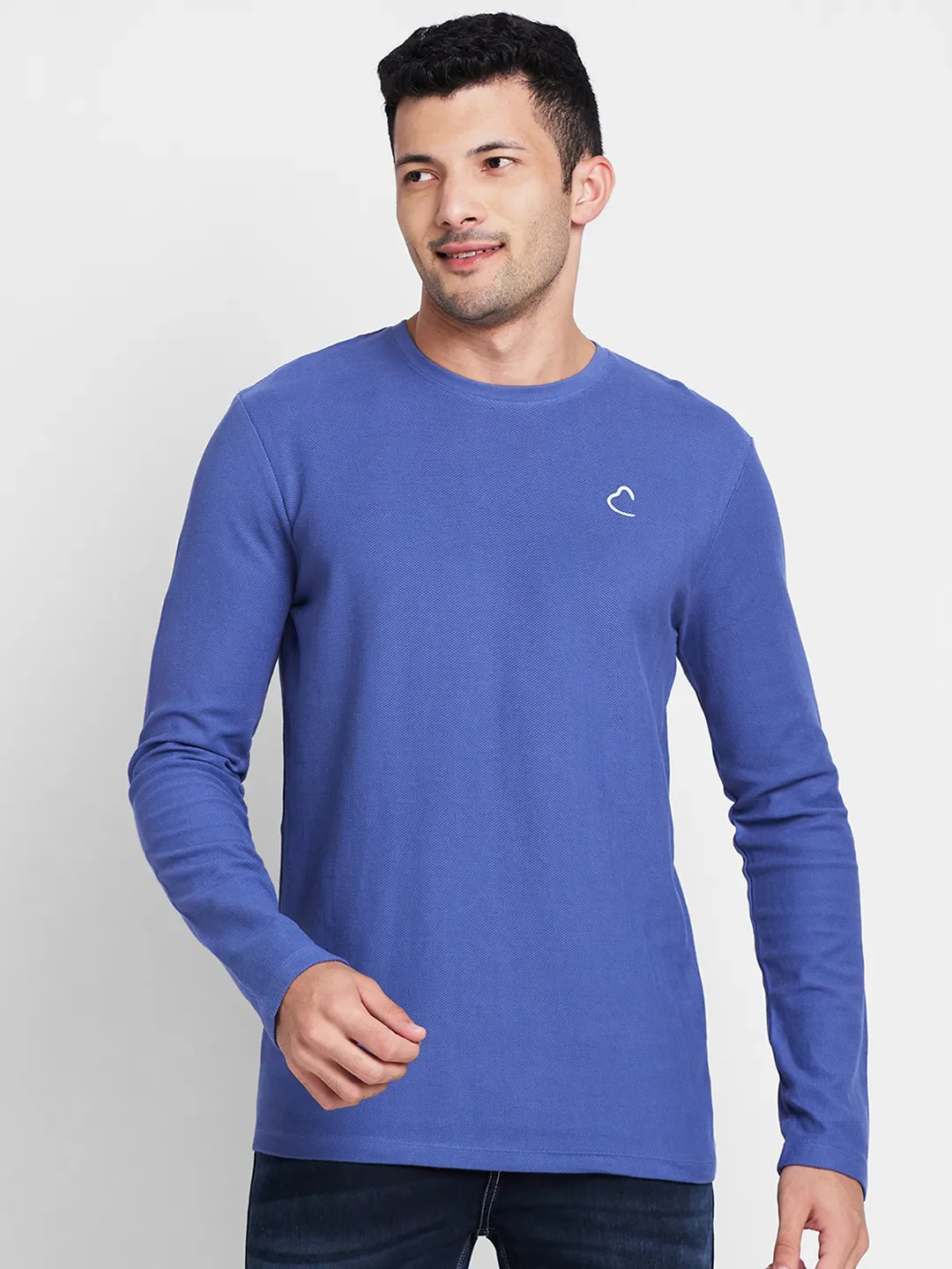 Navy Regular Fit Round Neck Men's T-Shirt by Being Human Clothing