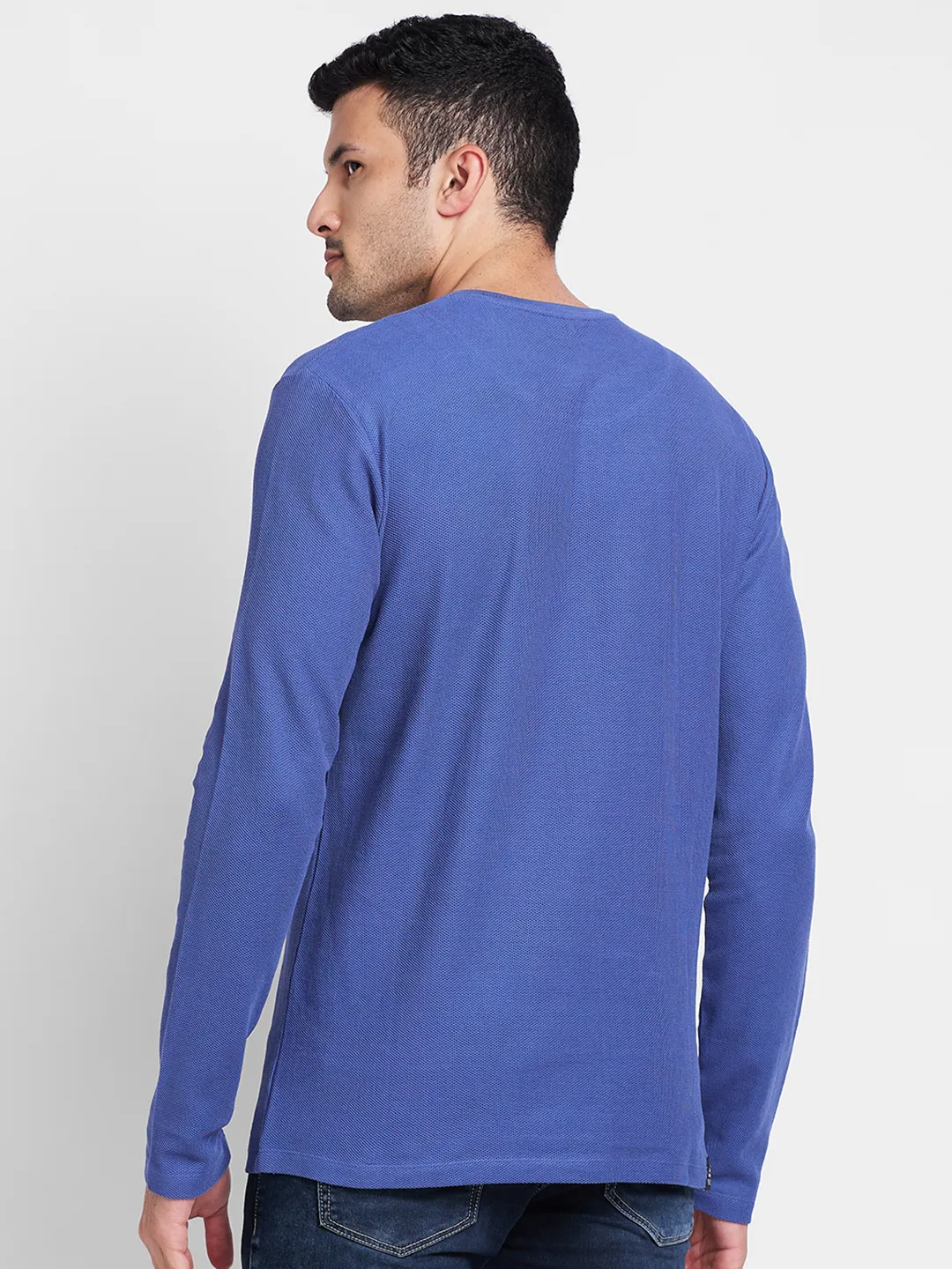 Navy Regular Fit Round Neck Men's T-Shirt by Being Human Clothing - Image 3