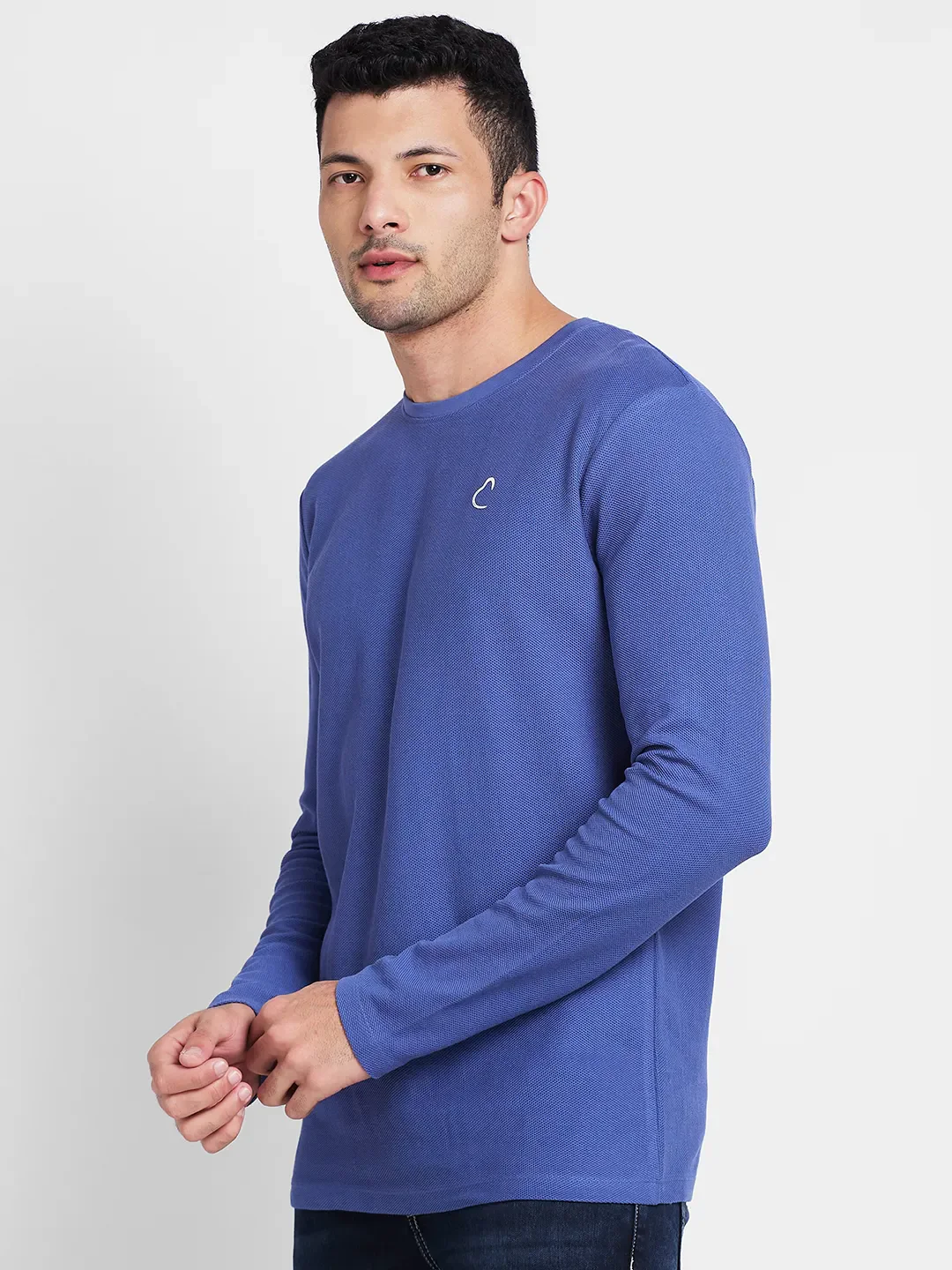 Navy Regular Fit Round Neck Men's T-Shirt by Being Human Clothing - Image 4