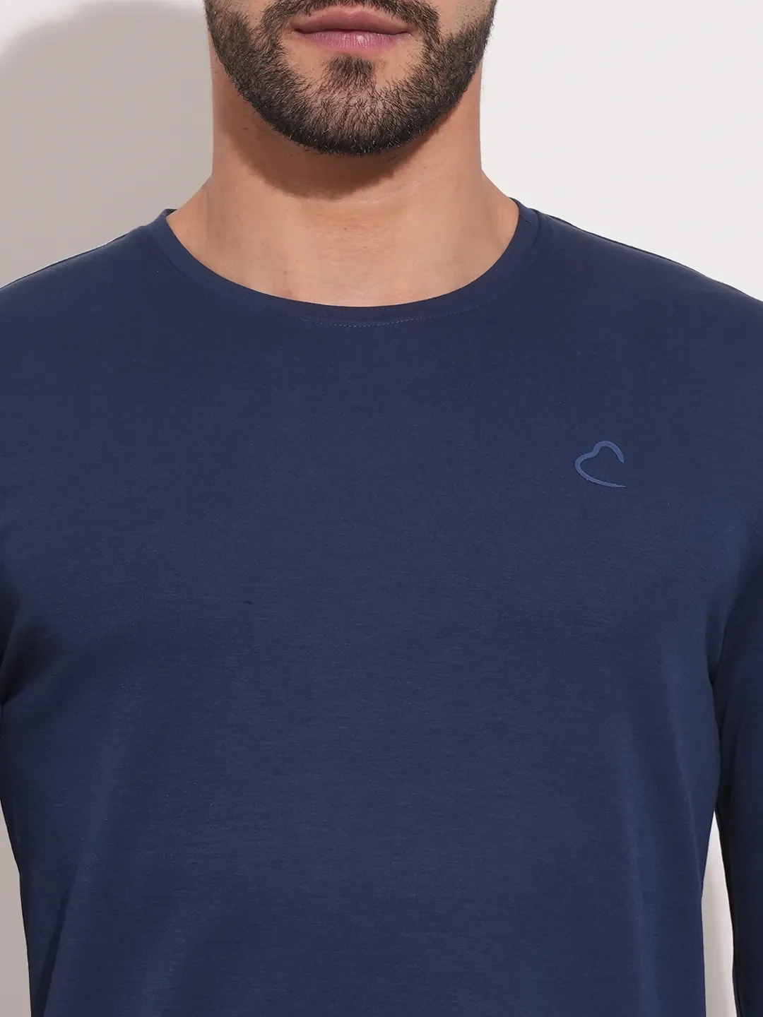 Navy Regular Fit Round Neck Men's T-Shirt by Being Human Clothing - Image 5