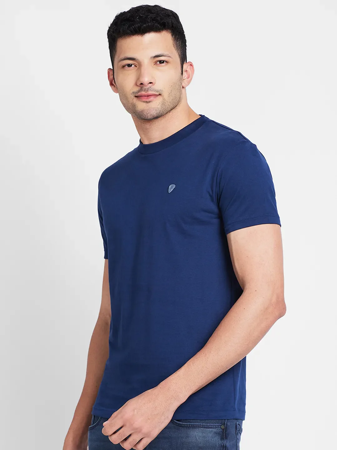 Navy Regular Fit Round Neck Men's T-Shirt by Being Human Clothing - Image 4