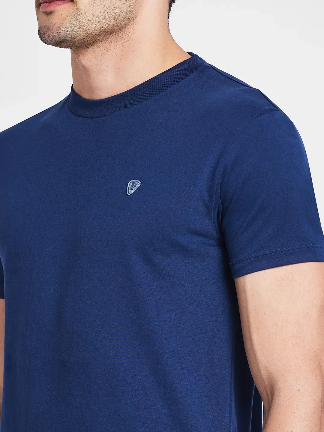 Navy Regular Fit Round Neck Men's T-Shirt by Being Human Clothing - Image 5