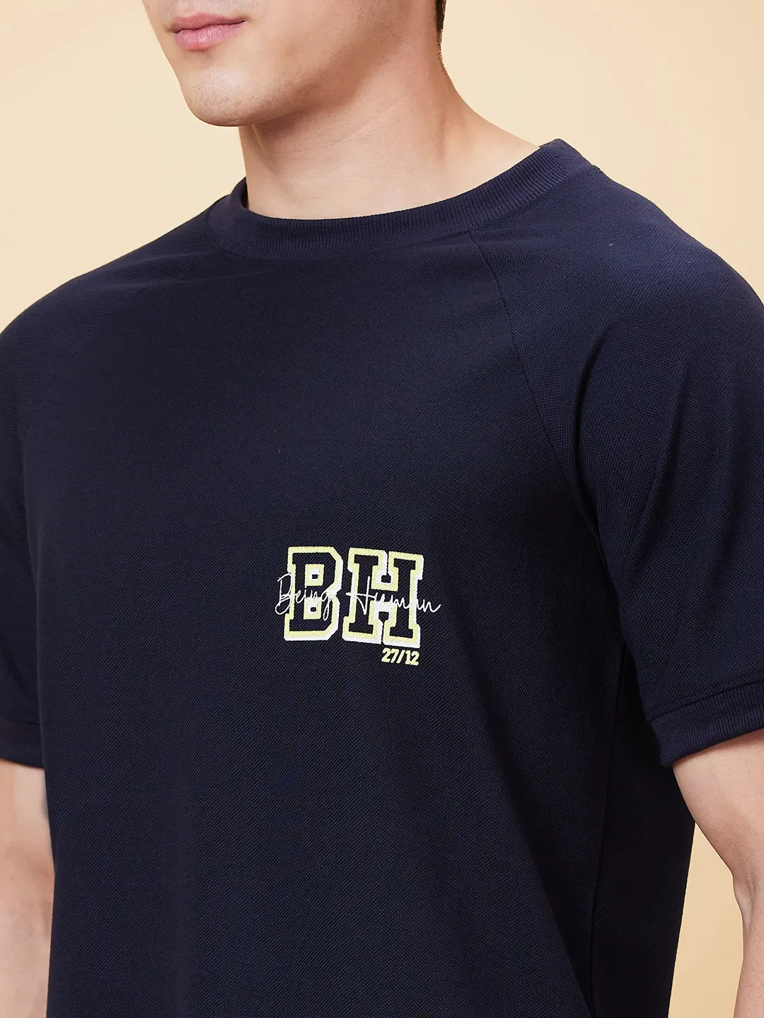 Navy Regular Fit Men's Short Sleeves T-Shirt by Being Human Clothing - Image 5