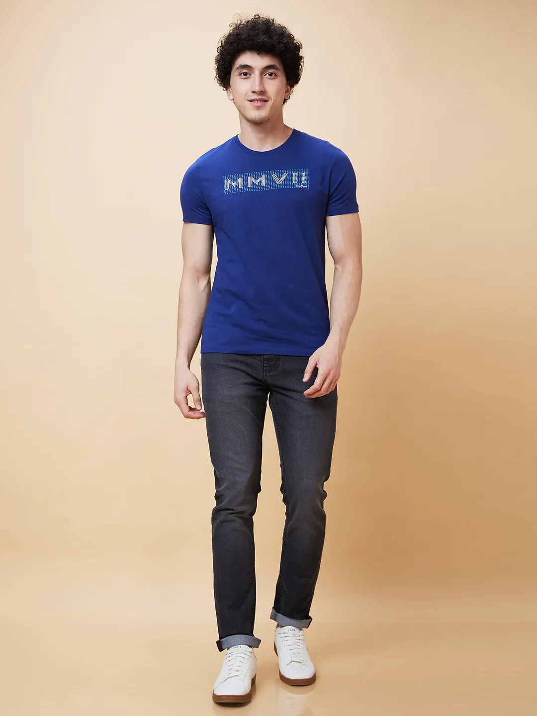 Navy Regular Fit Men's Short Sleeves T-Shirt by Being Human Clothing - Image 2