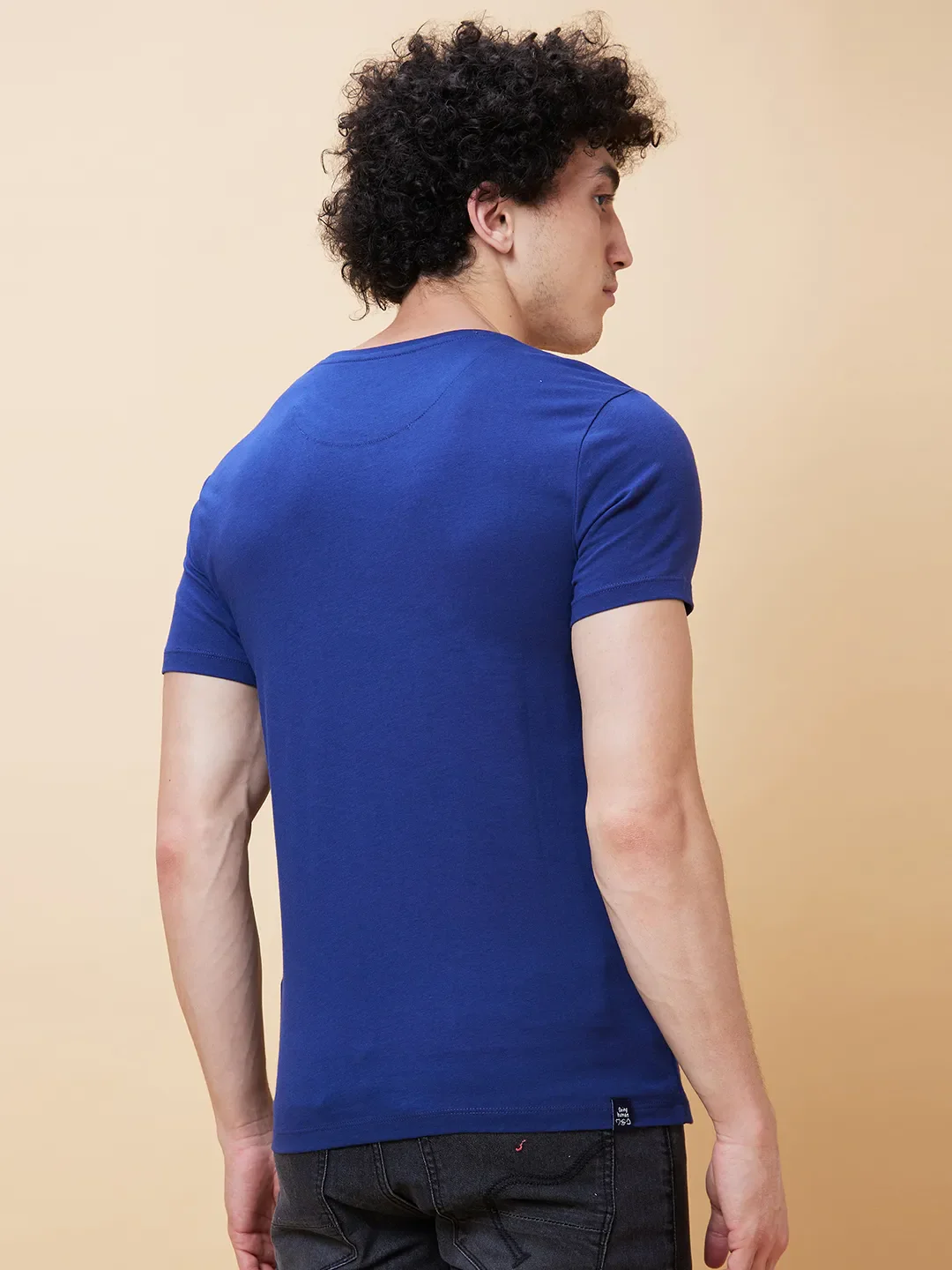 Navy Regular Fit Men's Short Sleeves T-Shirt by Being Human Clothing - Image 3