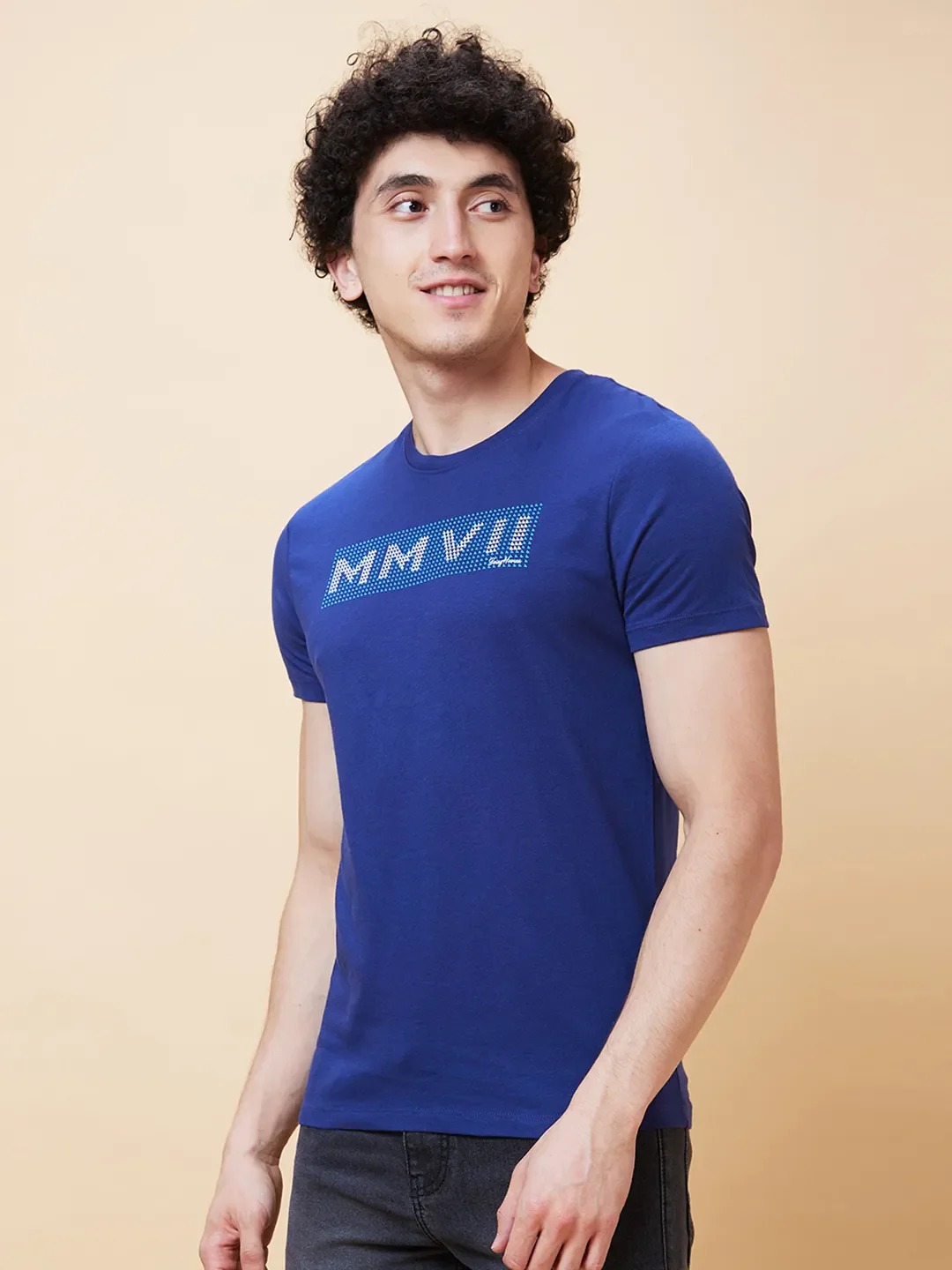 Navy Regular Fit Men's Short Sleeves T-Shirt by Being Human Clothing - Image 4