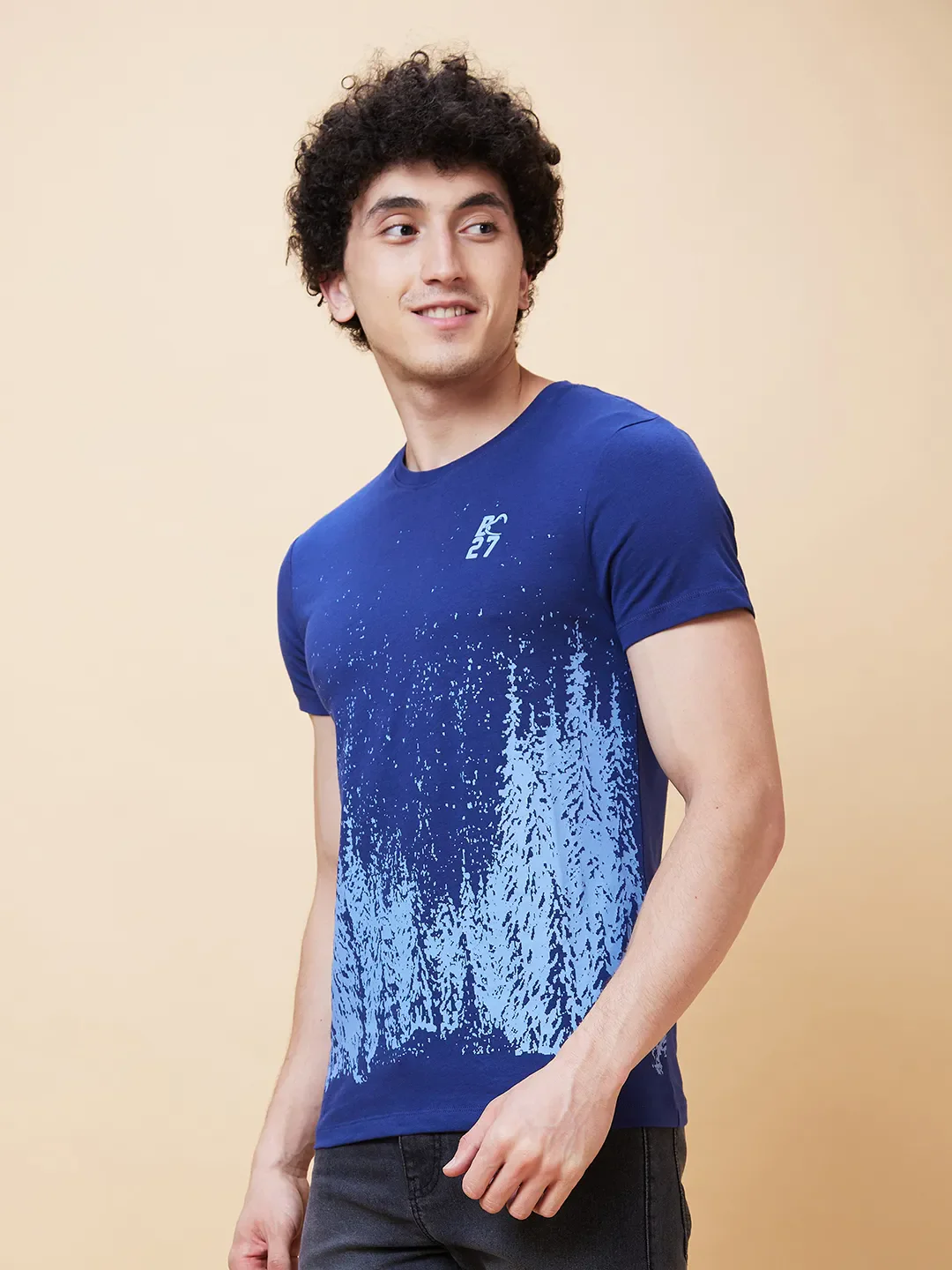 Navy Regular Fit Men's Short Sleeves T-Shirt by Being Human Clothing - Image 4