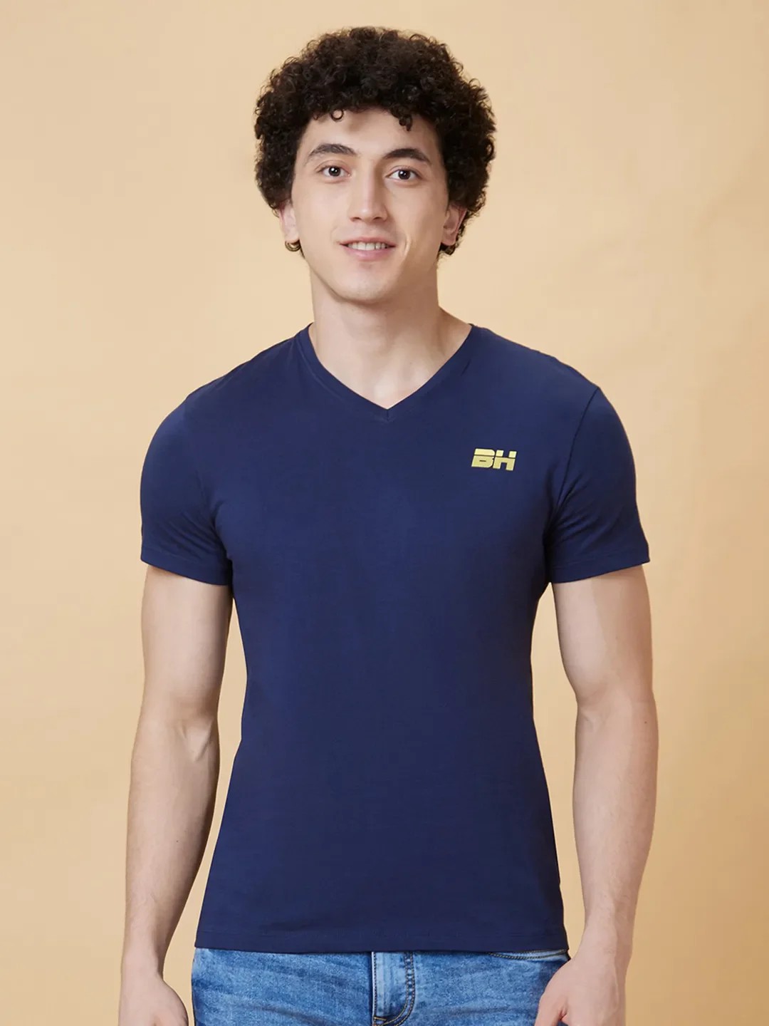 Navy Regular Fit Men's Short Sleeves T-Shirt by Being Human Clothing - Image 6