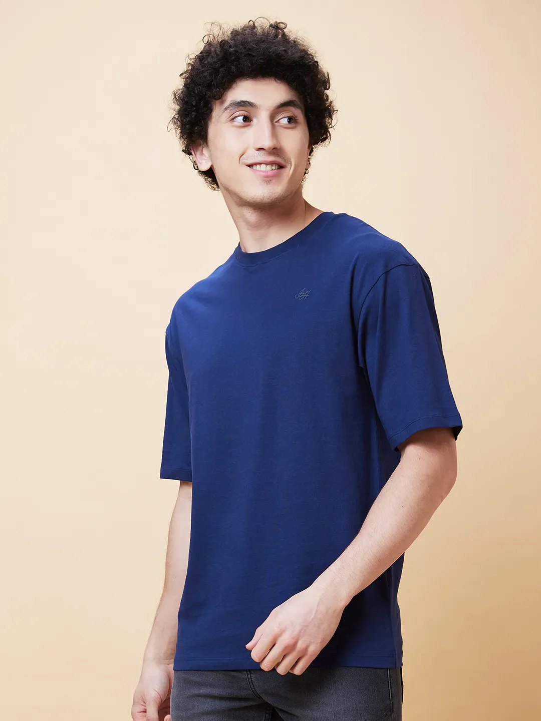 Navy Regular Fit Men's Short Sleeves T-Shirt by Being Human Clothing - Image 3