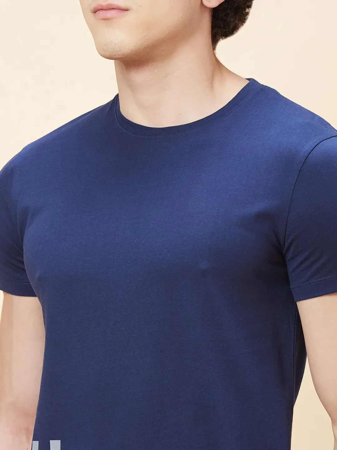 Navy Regular Fit Men's Short Sleeves T-Shirt by Being Human Clothing - Image 5