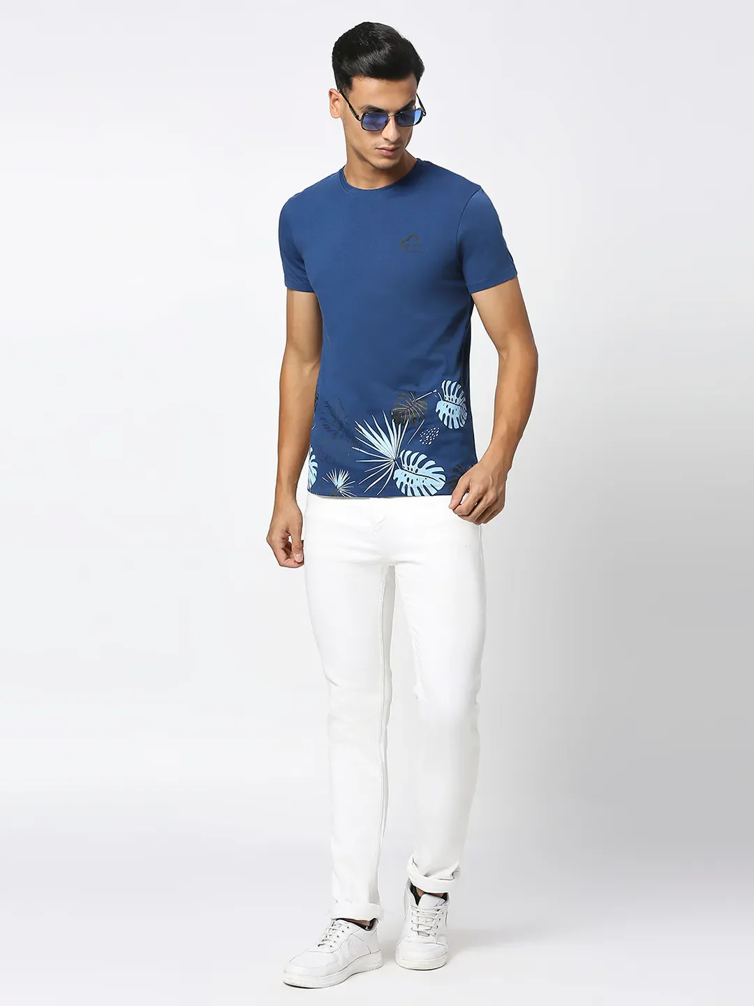 Navy Regular Fit Men's Short Sleeves T-Shirt by Being Human Clothing