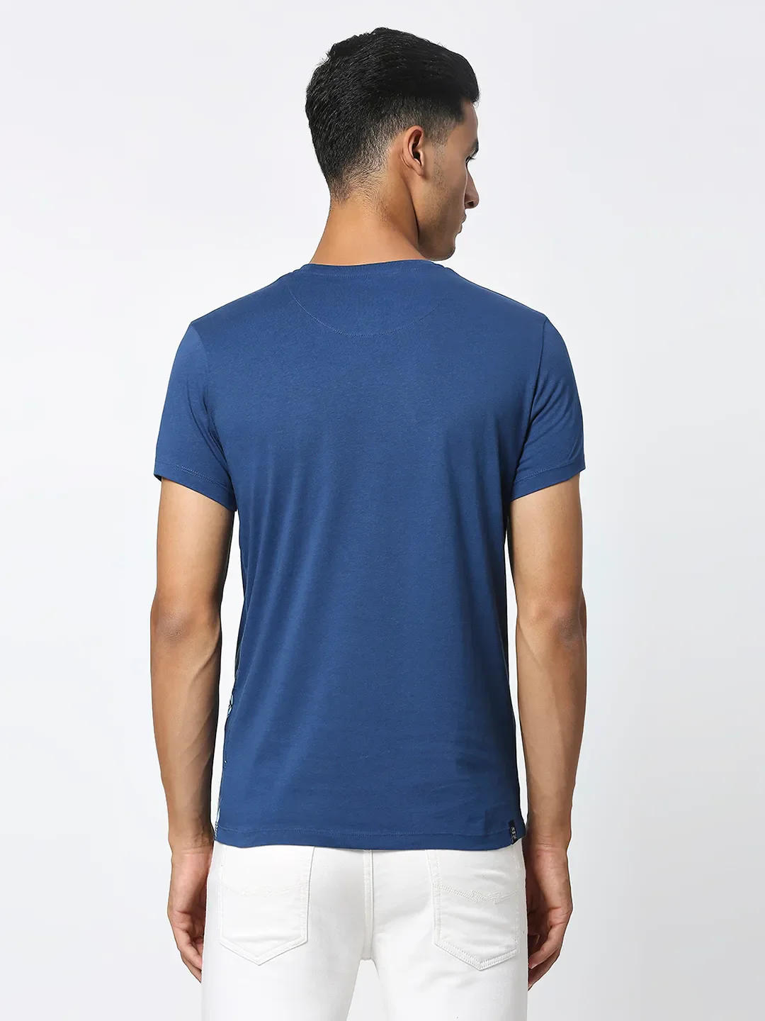 Navy Regular Fit Men's Short Sleeves T-Shirt by Being Human Clothing - Image 3
