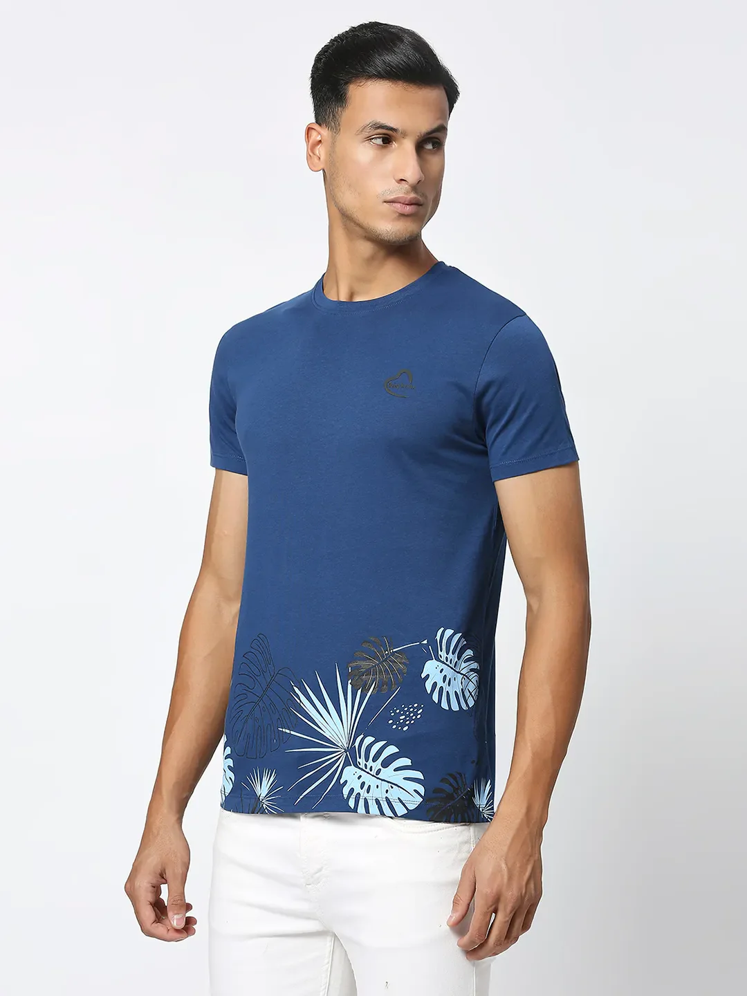 Navy Regular Fit Men's Short Sleeves T-Shirt by Being Human Clothing - Image 5