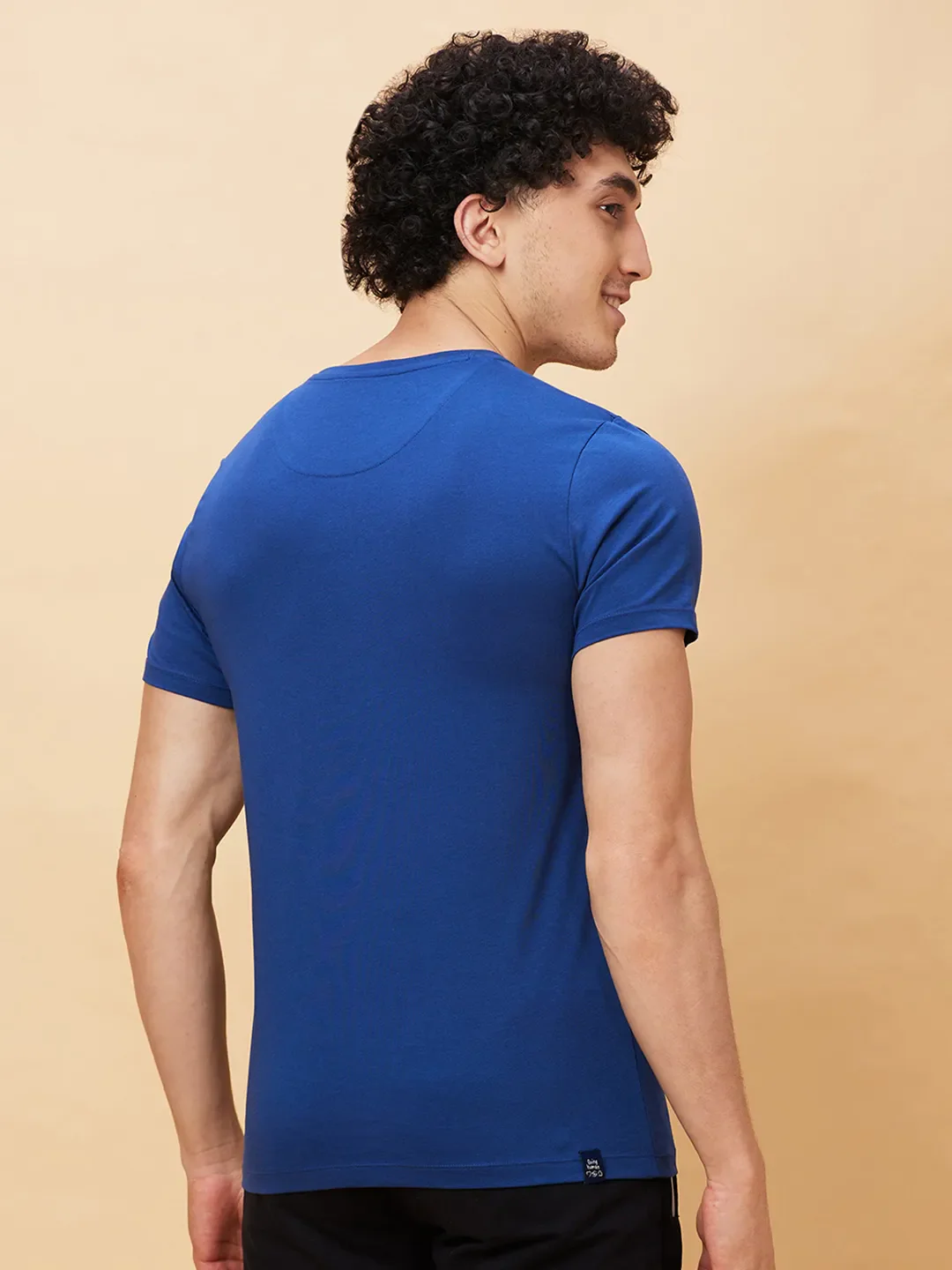 Navy Regular Fit Men's Short Sleeves T-Shirt by Being Human Clothing - Image 3