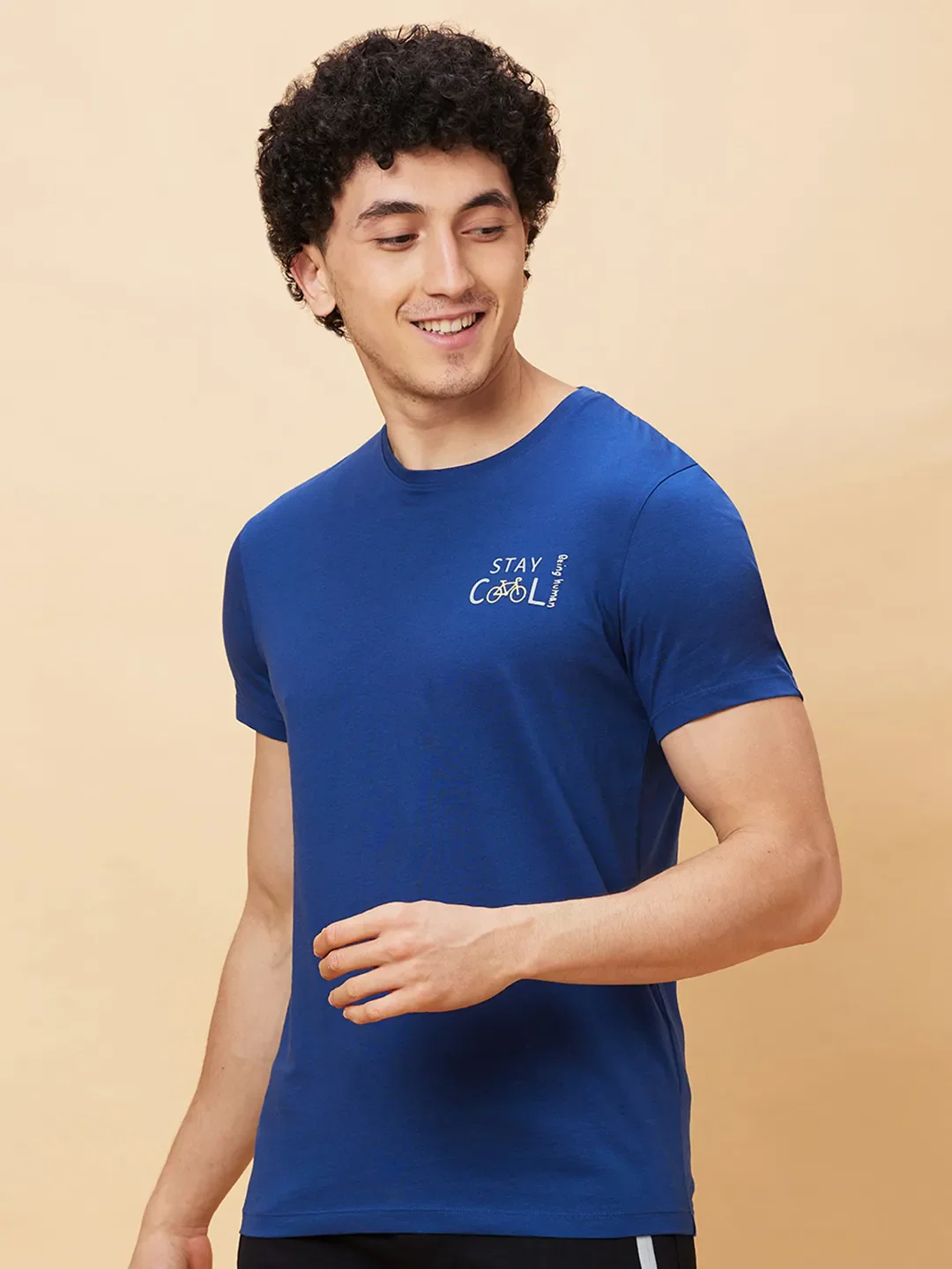 Navy Regular Fit Men's Short Sleeves T-Shirt by Being Human Clothing - Image 4