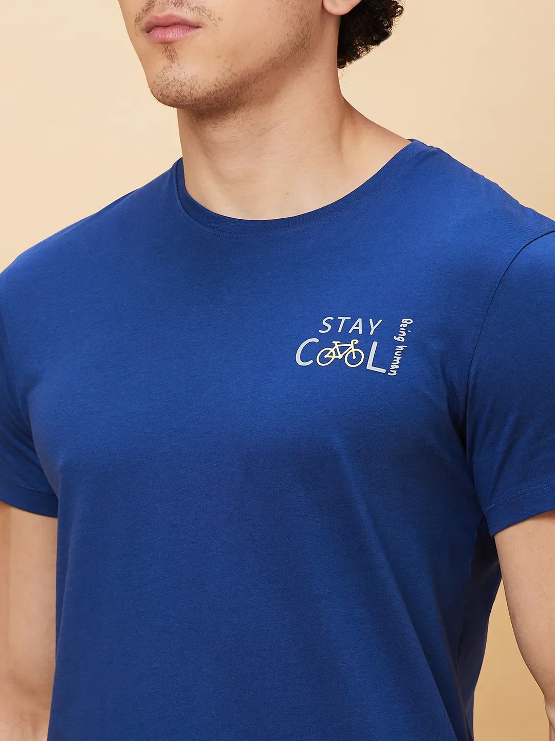 Navy Regular Fit Men's Short Sleeves T-Shirt by Being Human Clothing - Image 5