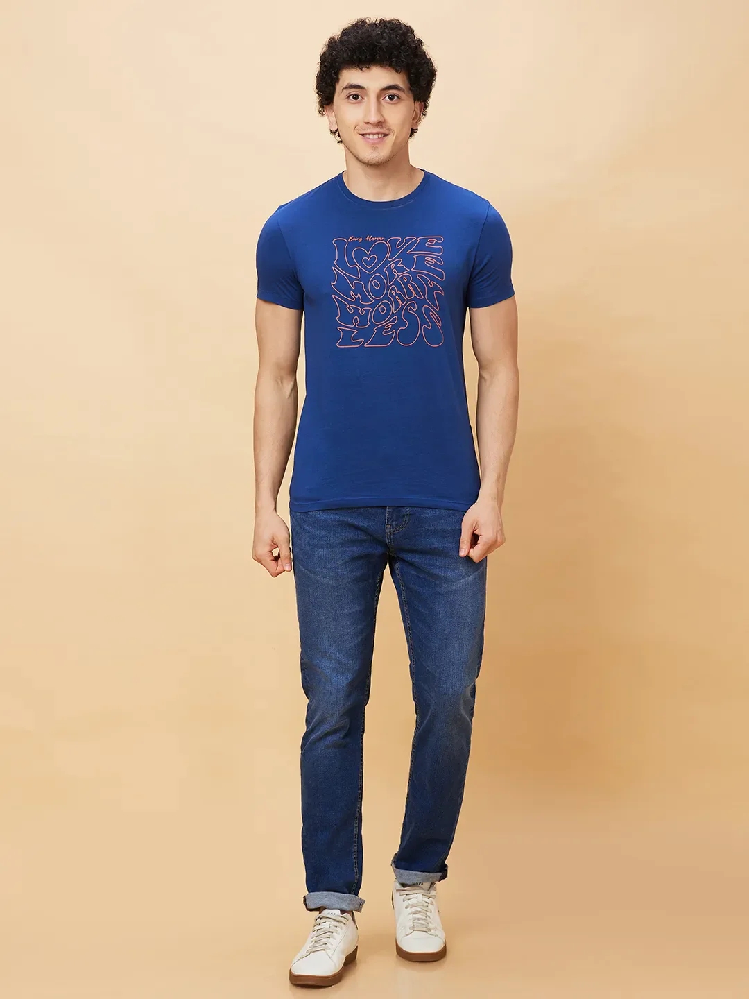 Navy Regular Fit Men's Short Sleeves T-Shirt by Being Human Clothing - Image 2